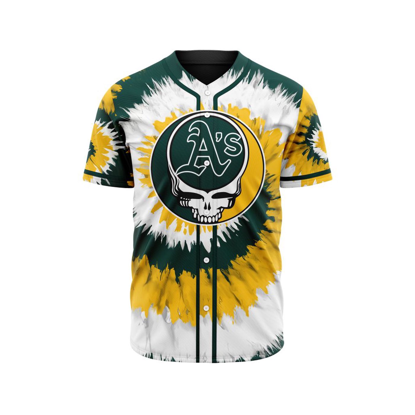 MLB Oakland Athletics Special Grateful Dead Design Baseball Jersey Gift for Men Women - Bafud baseball jersey product view 2