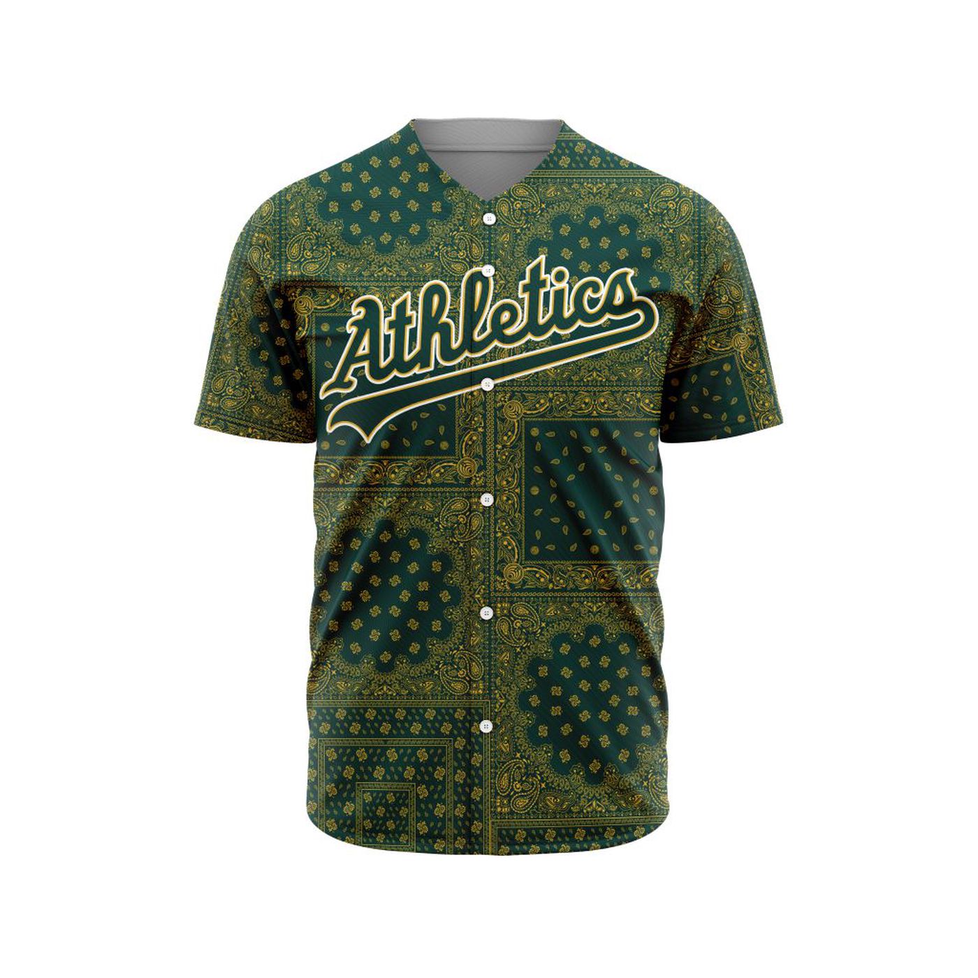 MLB Oakland Athletics Special Paisley Design Baseball Jersey Gift for Men Women - Bafud baseball jersey product view 3