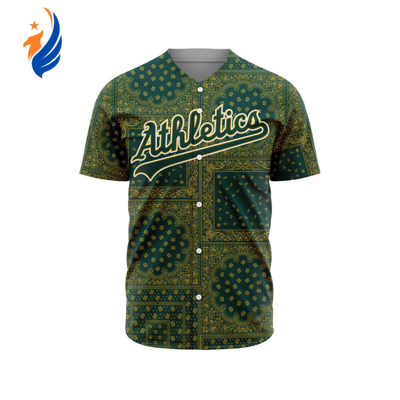 MLB Oakland Athletics Special Paisley Design Baseball Jersey Gift for Men Women - Bafud baseball jersey product view 1