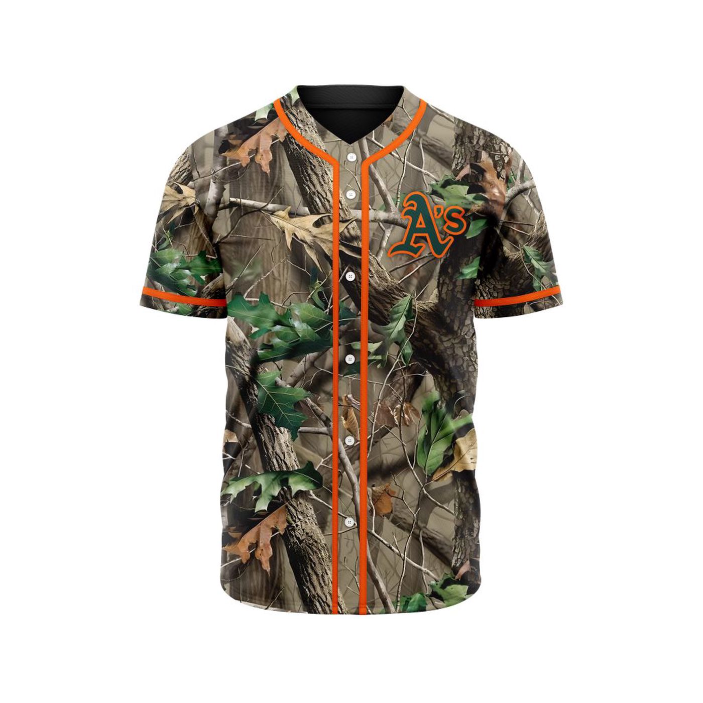 MLB Oakland Athletics Special Realtree Camo Hunting Baseball Jersey Gift for Men Women - Bafud baseball jersey product view 2
