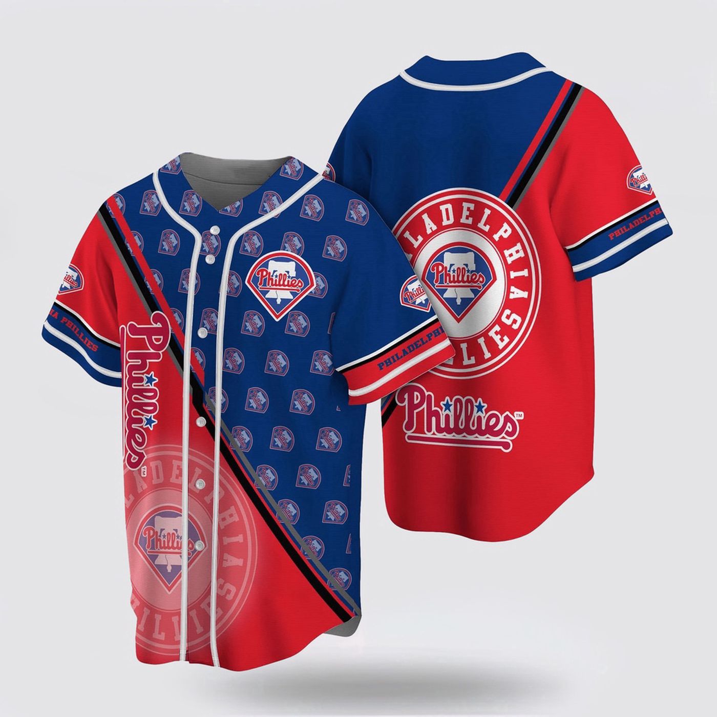 Authentic MLB Philadelphia Phillies Baseball Jersey - Sleek Fan Design - Gift for Men Women - lylyprint.com baseball jersey product view 2