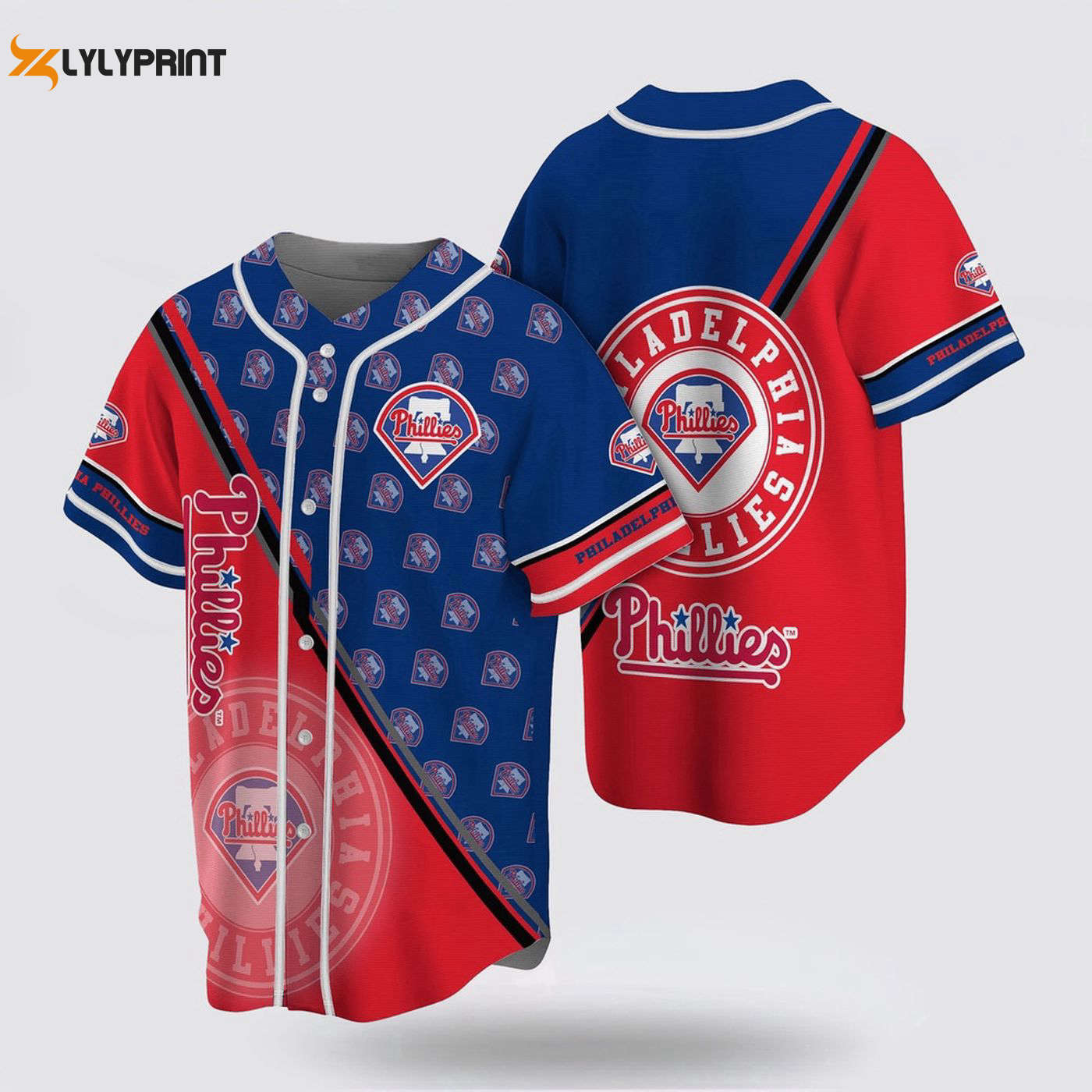 Authentic MLB Philadelphia Phillies Baseball Jersey - Sleek Fan Design - Gift for Men Women - lylyprint.com baseball jersey product view 1