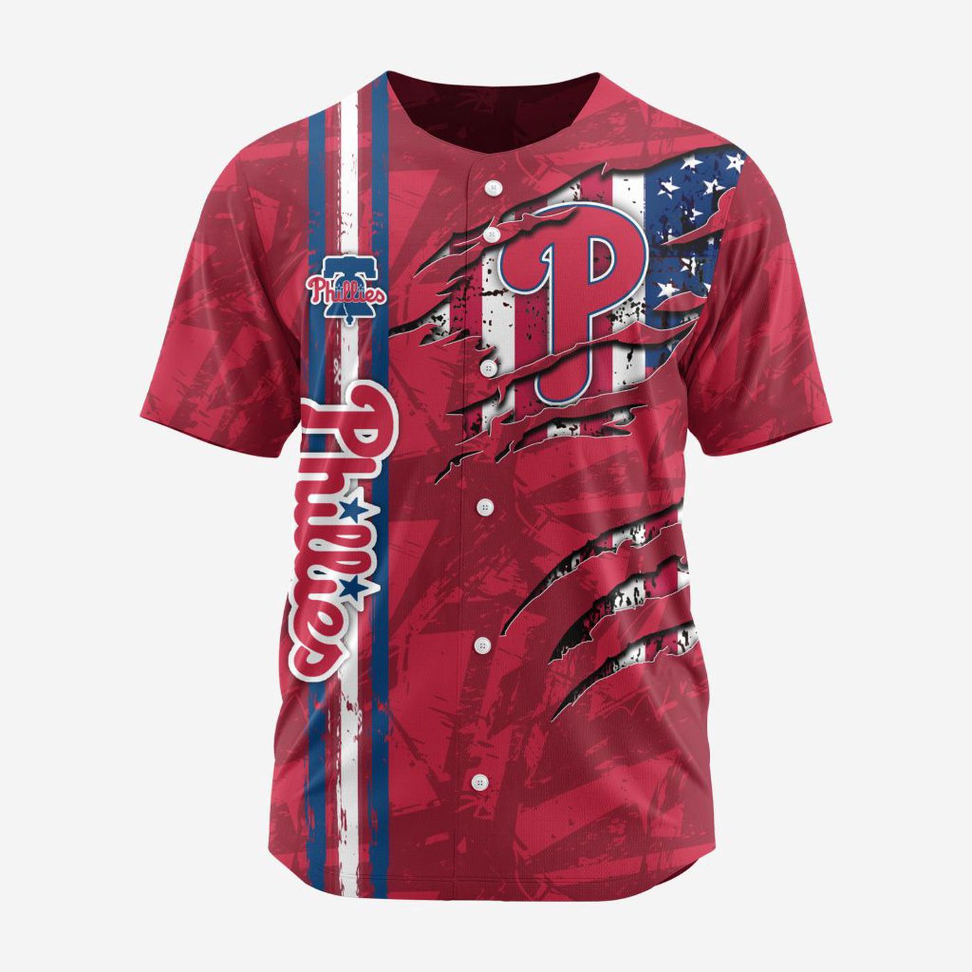 MLB Philadelphia Phillies Special Design Baseball Jersey Gift for Men Women - Bafud baseball jersey product view 2
