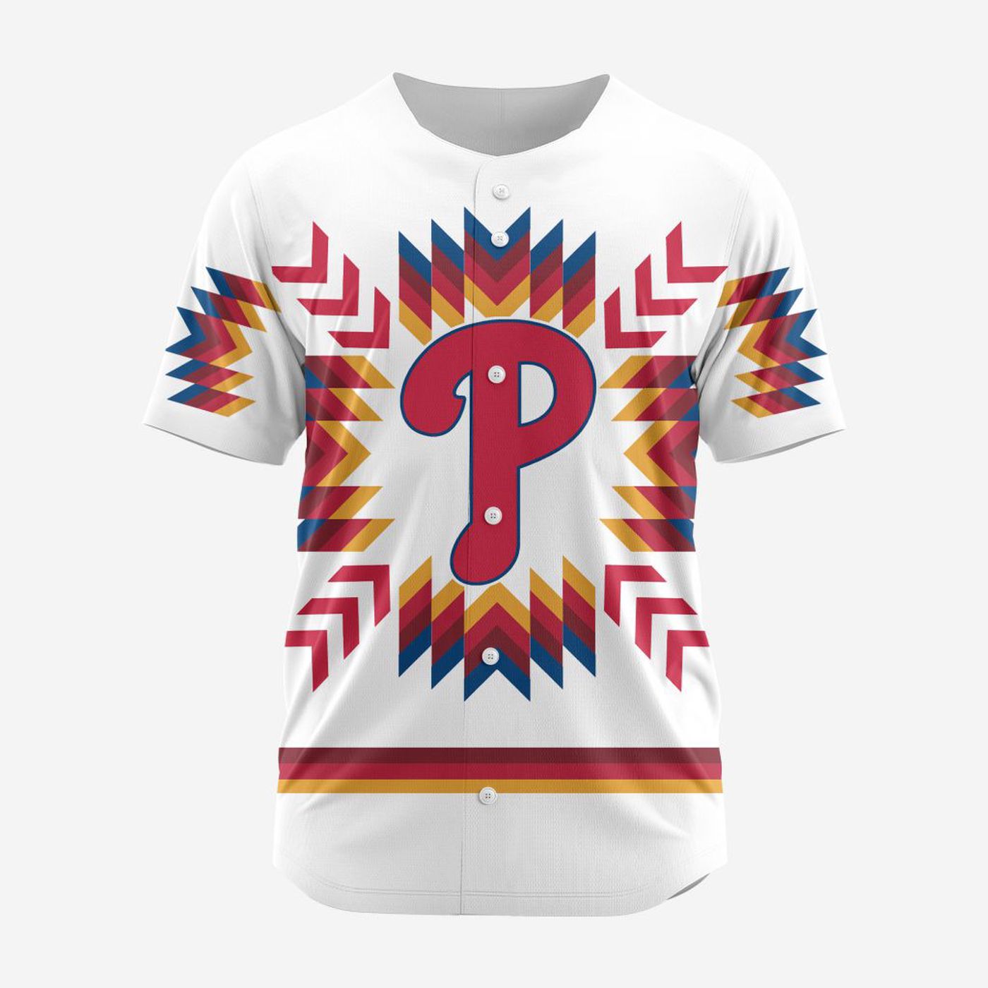 MLB Philadelphia Phillies Special Native Design Baseball Jersey Gift for Men Women - Bafud baseball jersey product view 2