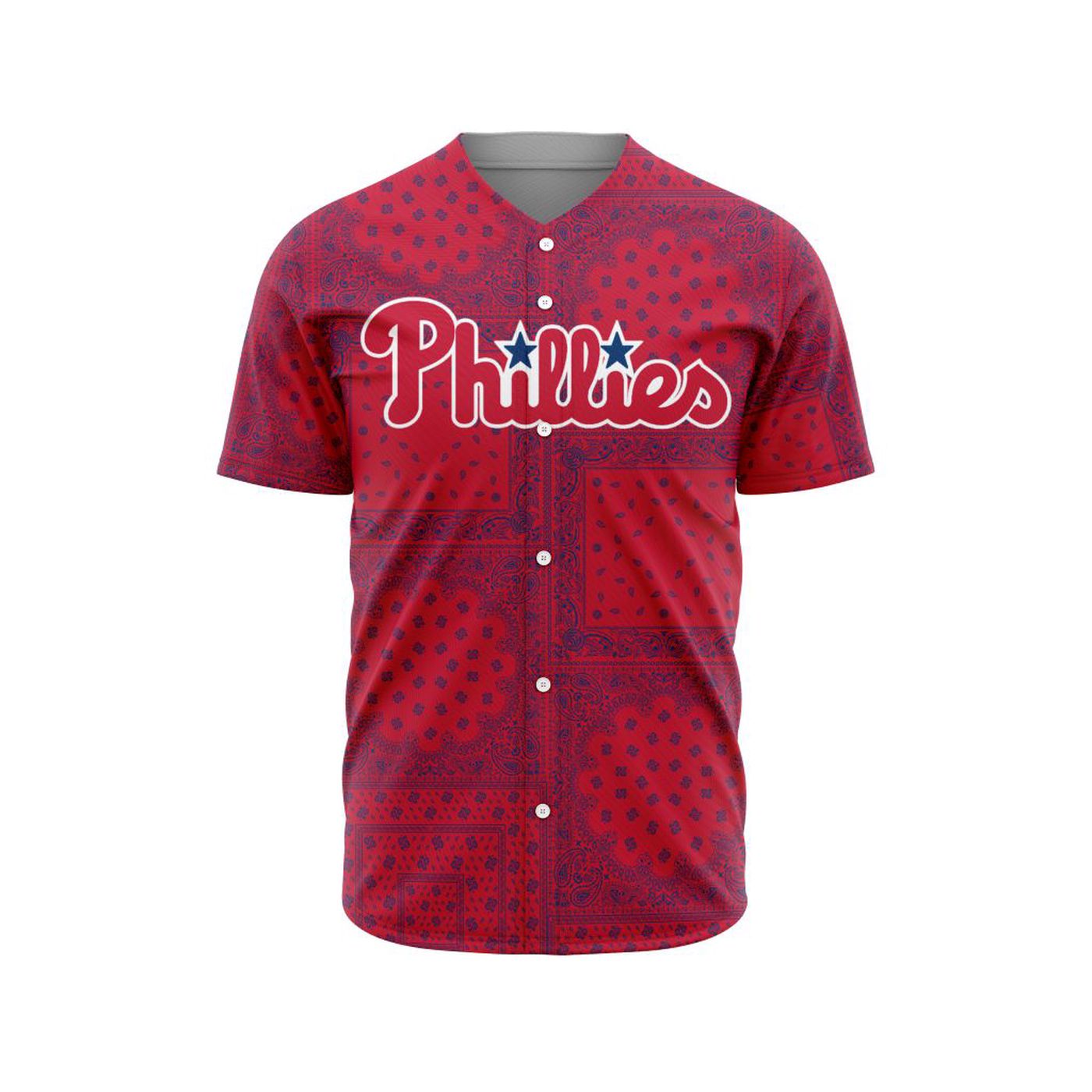 MLB Philadelphia Phillies Special Paisley Design Baseball Jersey Gift for Men Women - Bafud baseball jersey product view 2