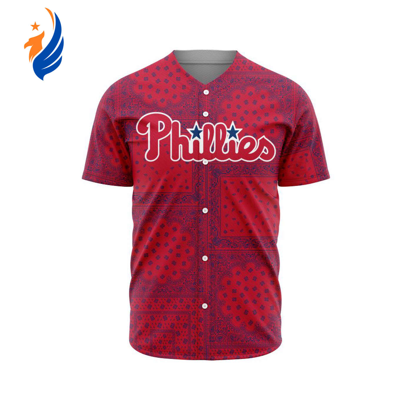 MLB Philadelphia Phillies Special Paisley Design Baseball Jersey Gift for Men Women - Bafud baseball jersey product view 1