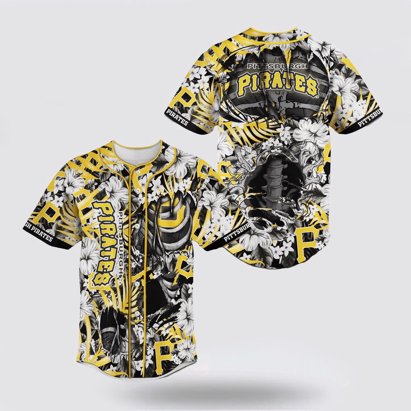 Pittsburgh Pirates Skeleton Baseball Jersey: A Fan s Must-Have MLB Jersey - lylyprint.com baseball jersey product view 2