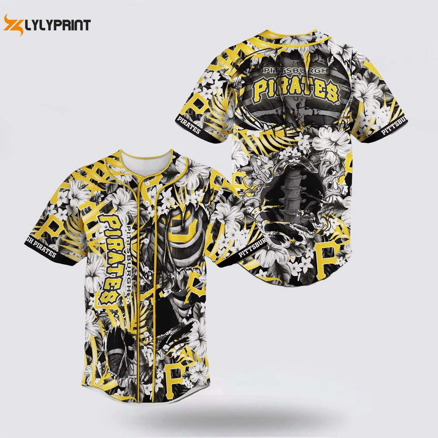Pittsburgh Pirates Skeleton Baseball Jersey: A Fan s Must-Have MLB Jersey - lylyprint.com baseball jersey product view 1