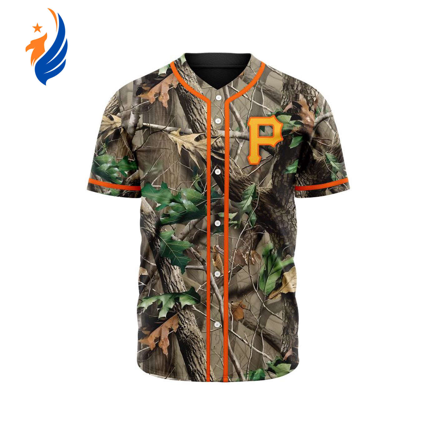 MLB Pittsburgh Pirates Special Realtree Camo Hunting Baseball Jersey Gift for Men Women - Bafud baseball jersey product view 1