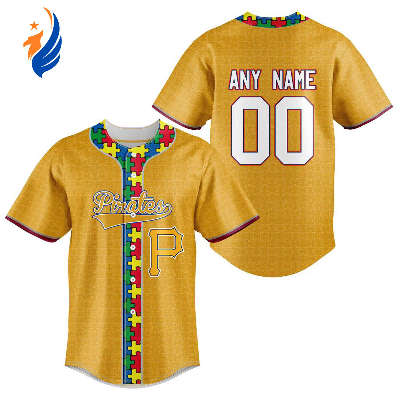MLB Pittsburgh Pirates Specialized Baseball Jersey Fearless Aganst Autism Gift for Men Women - Bafud baseball jersey product view 1