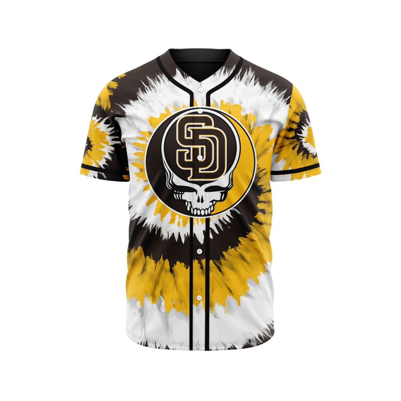 MLB San Diego Padres Special Grateful Dead Design Baseball Jersey Gift for Men Women - Bafud baseball jersey product view 3