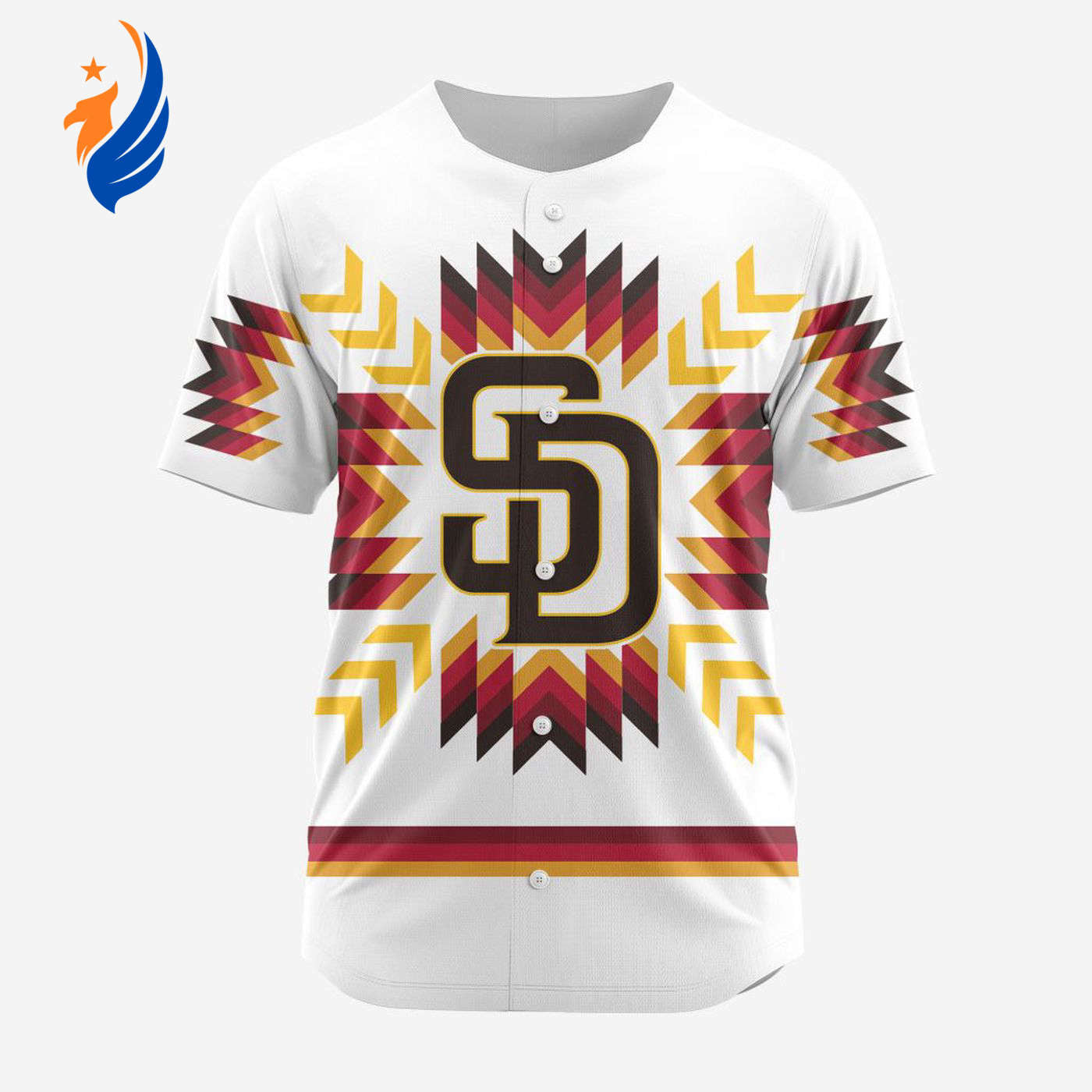 MLB San Diego Padres Special Native Design Baseball Jersey Gift for Men Women - Bafud baseball jersey product view 1