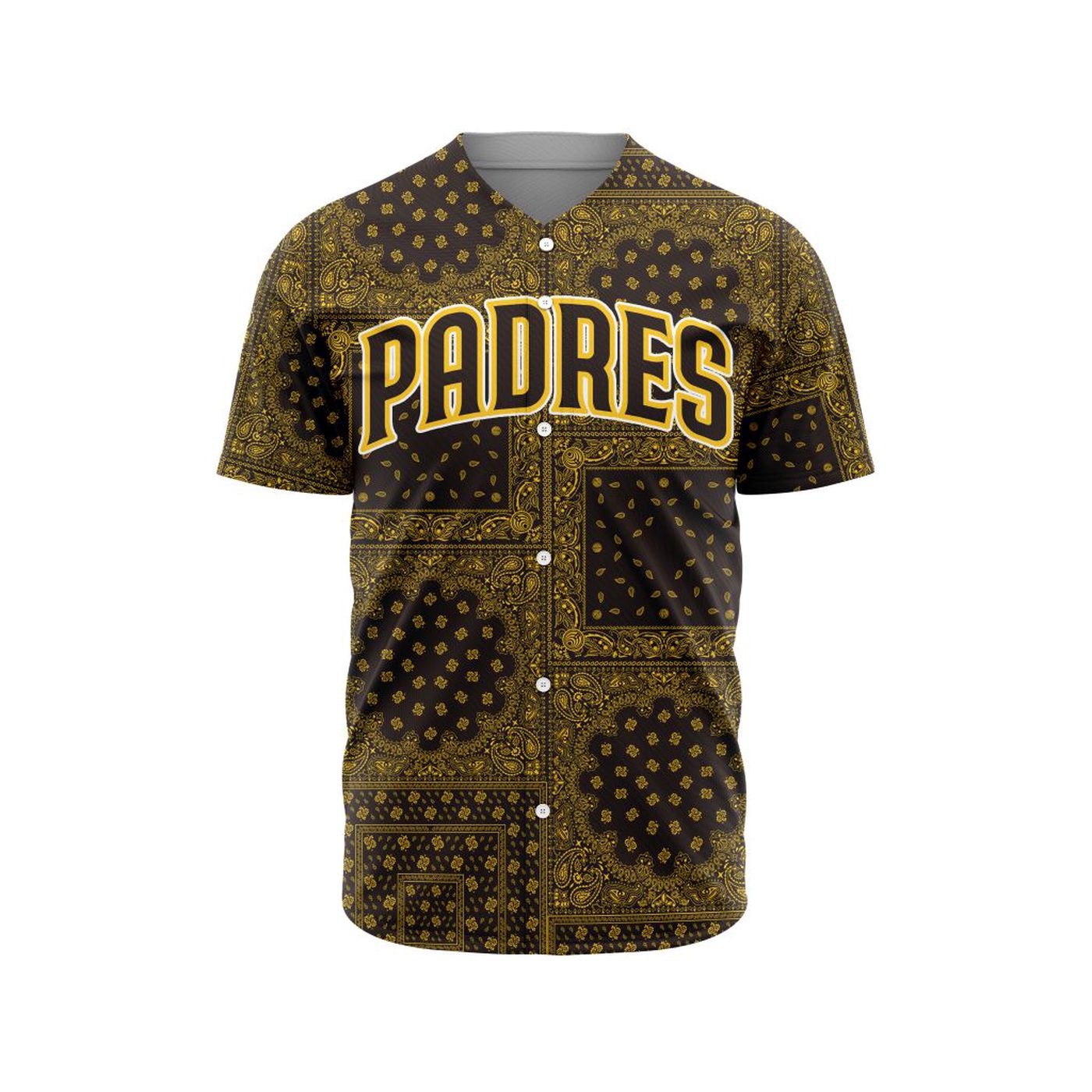 MLB San Diego Padres Special Paisley Design Baseball Jersey Gift for Men Women - Bafud baseball jersey product view 2