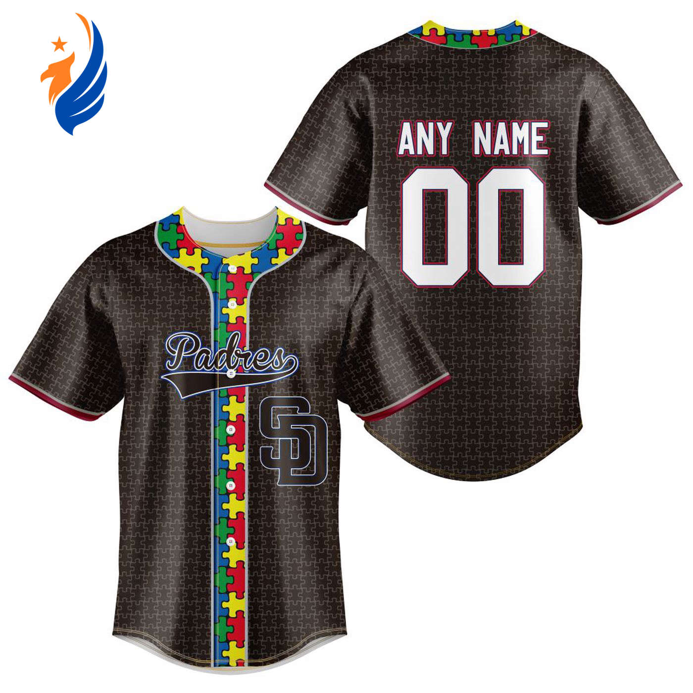 MLB San Diego Padres Specialized Baseball Jersey Fearless Aganst Autism Gift for Men Women - Bafud baseball jersey product view 1
