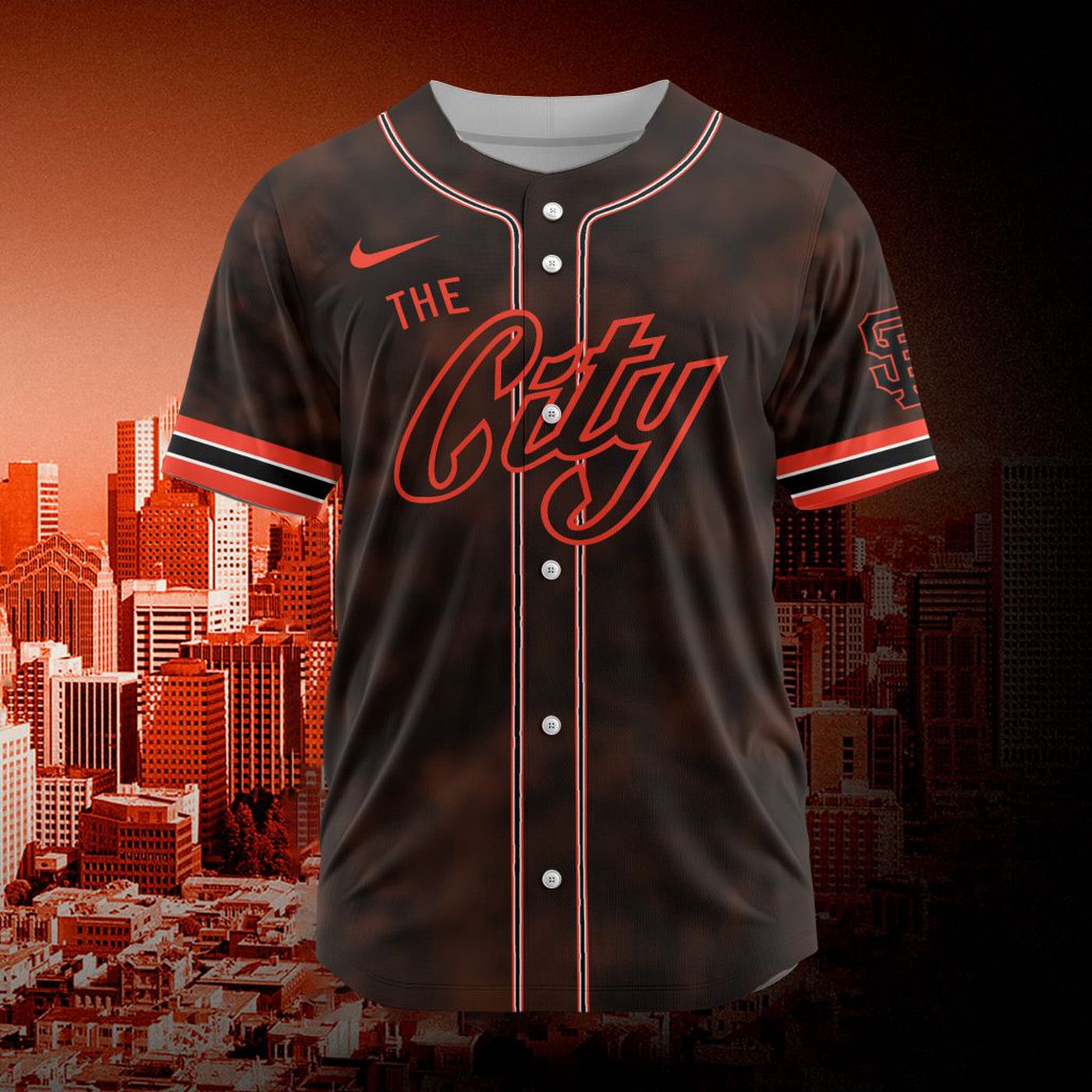 MLB San Francisco Giants Personalized City Connect Concept Design Baseball Jersey Gift for Men Women - Bafud baseball jersey product view 2