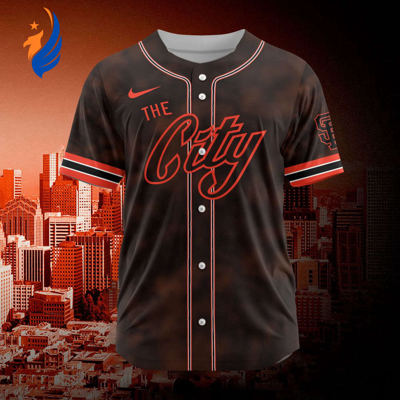MLB San Francisco Giants Personalized City Connect Concept Design Baseball Jersey Gift for Men Women - Bafud baseball jersey product view 1