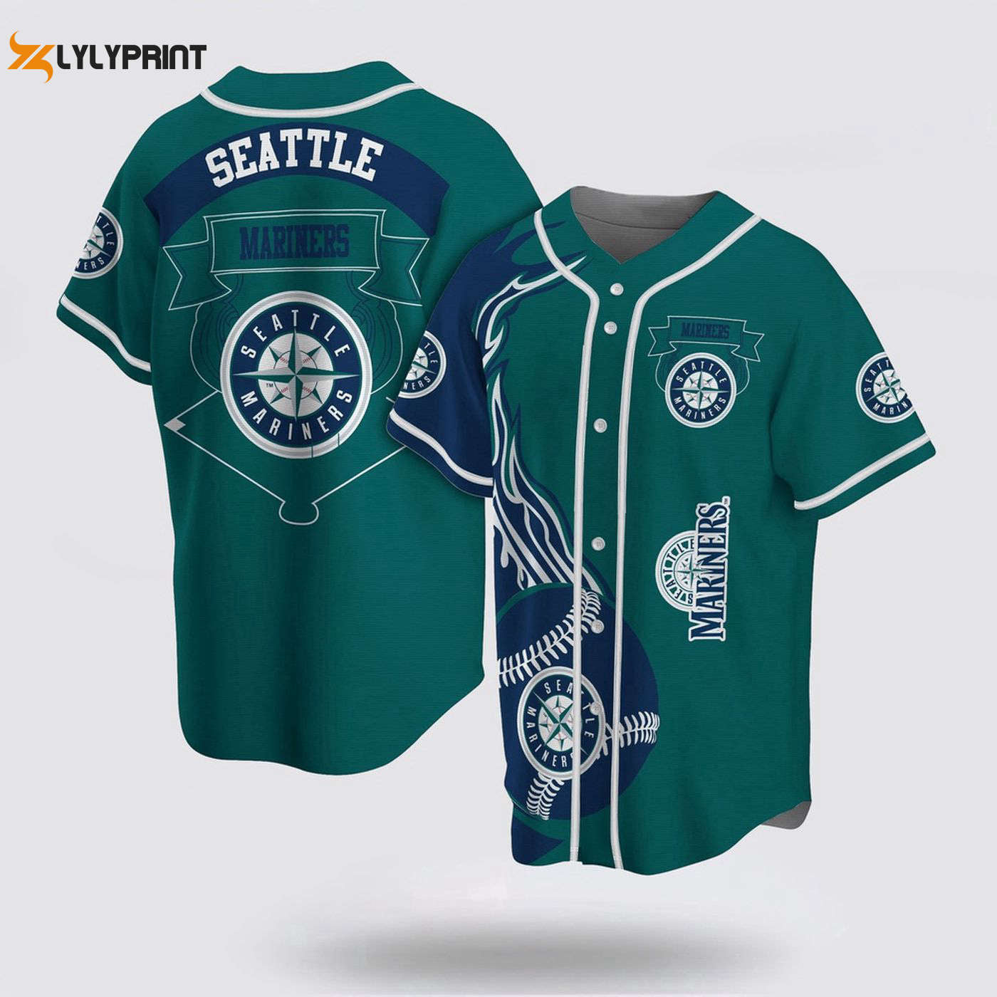 Authentic MLB Seattle Mariners Baseball Jersey: Classic Design for Passionate Fans - lylyprint.com baseball jersey product view 1