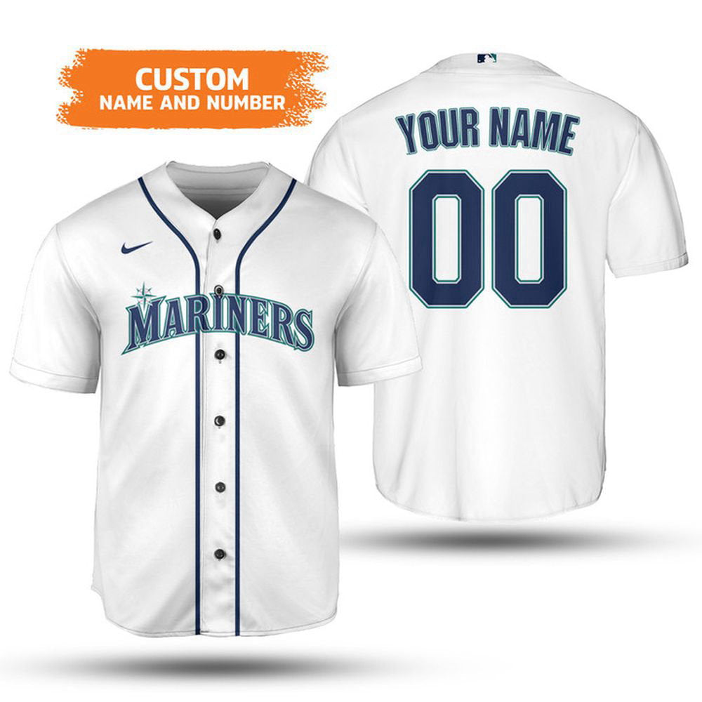 MLB Seattle Mariners Custom Name Number 2023 Home Jersey White Baseball Jersey Unisex Shirt, For Men Women - Aopprinter baseball jersey product view 2