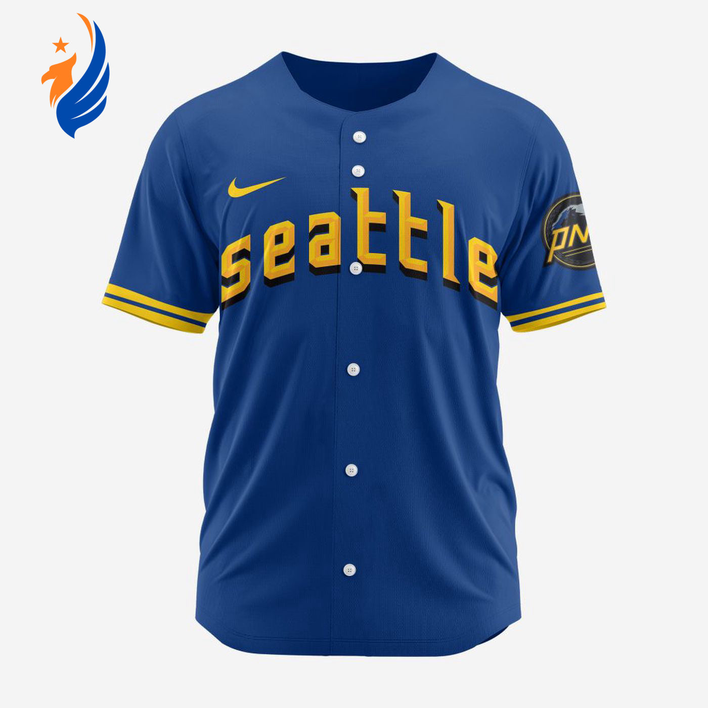 MLB Seattle Mariners Personalized 2024 City Connect Baseball Jersey Design - Bafud baseball jersey product view 1