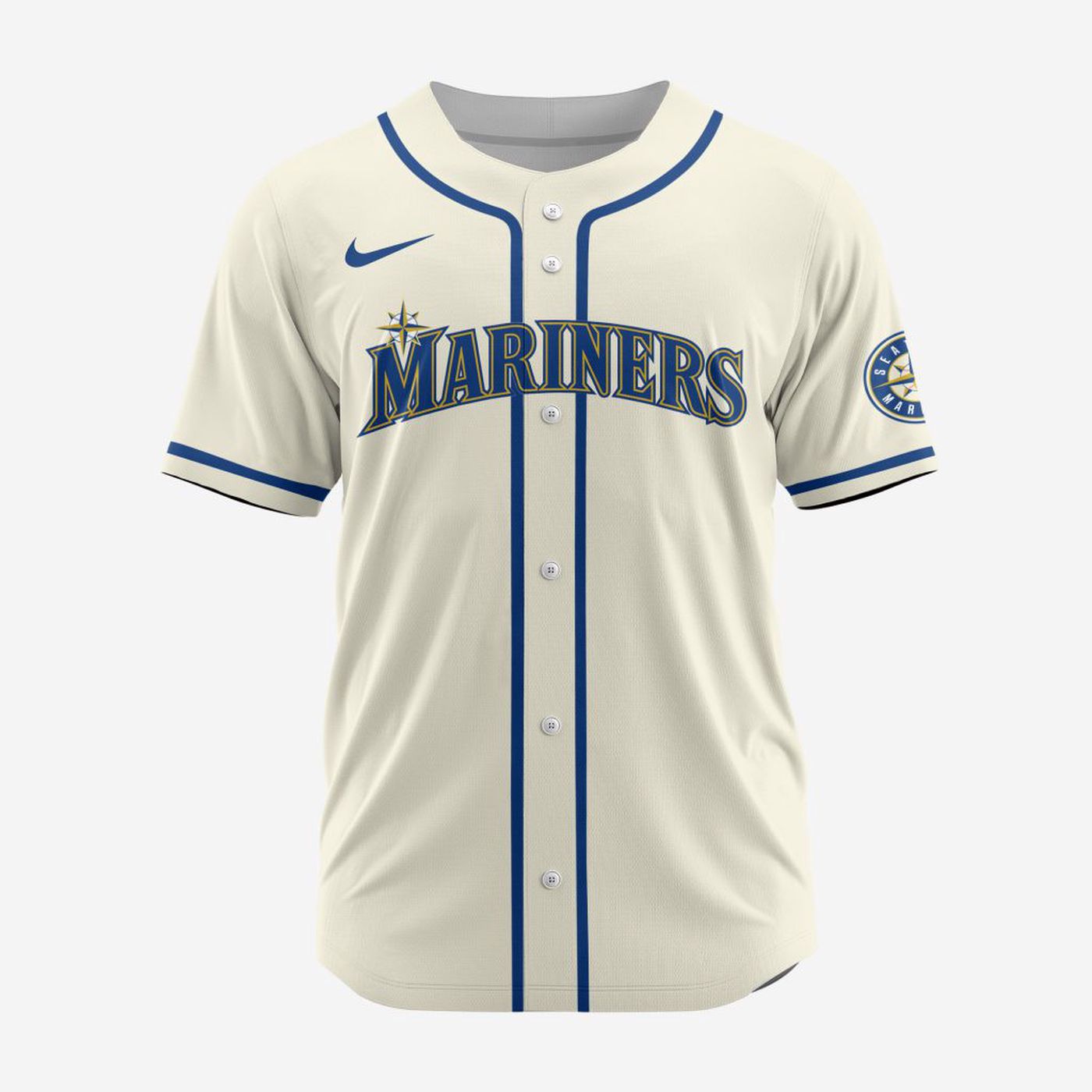 MLB Seattle Mariners Personalized Alternate Baseball Jersey - Bafud baseball jersey product view 2