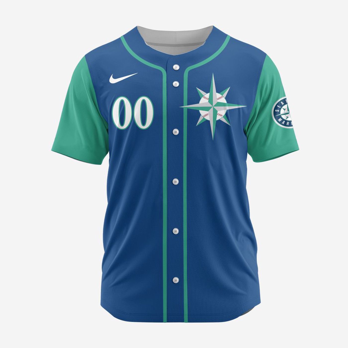 MLB Seattle Mariners Personalized Alternate Design Concept Baseball Jersey 2403 - Bafud baseball jersey product view 2