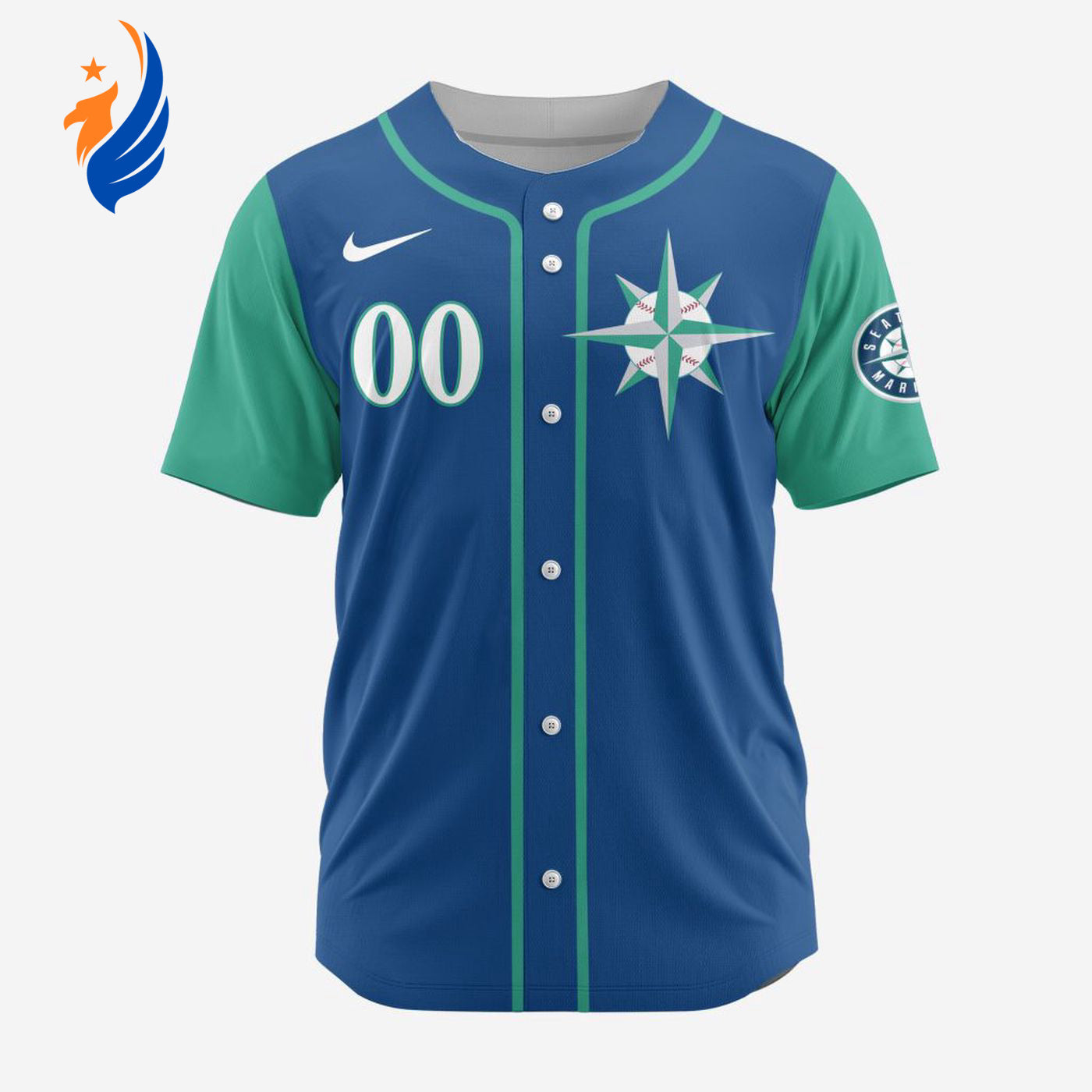 MLB Seattle Mariners Personalized Alternate Design Concept Baseball Jersey 2403 - Bafud baseball jersey product view 1