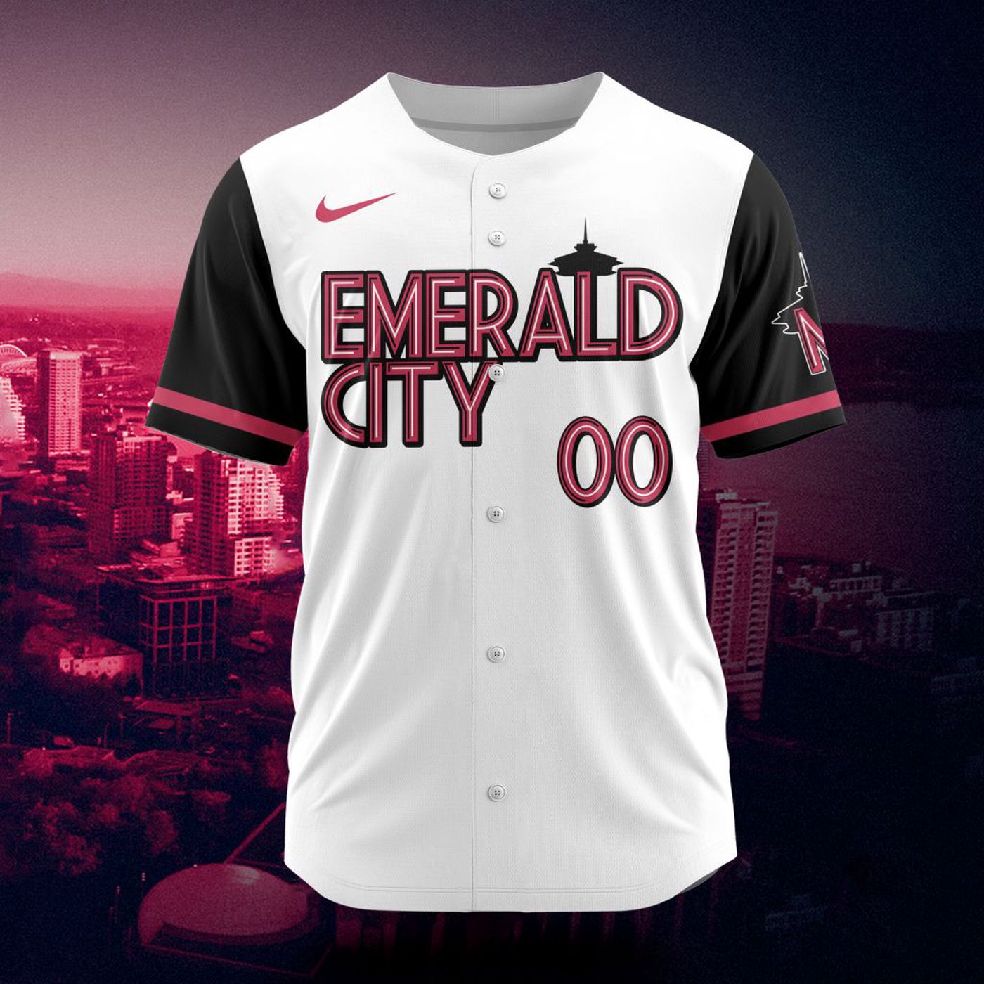 MLB Seattle Mariners Personalized City Connect Concept Design Baseball Jersey Gift for Men Women - Bafud baseball jersey product view 3