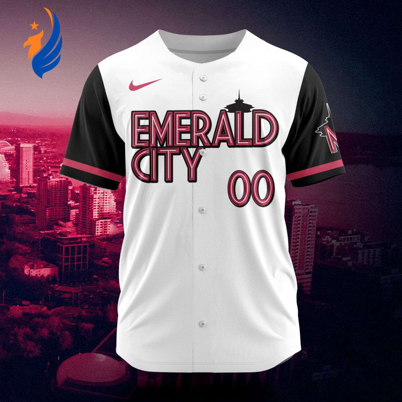 MLB Seattle Mariners Personalized City Connect Concept Design Baseball Jersey Gift for Men Women - Bafud baseball jersey product view 1