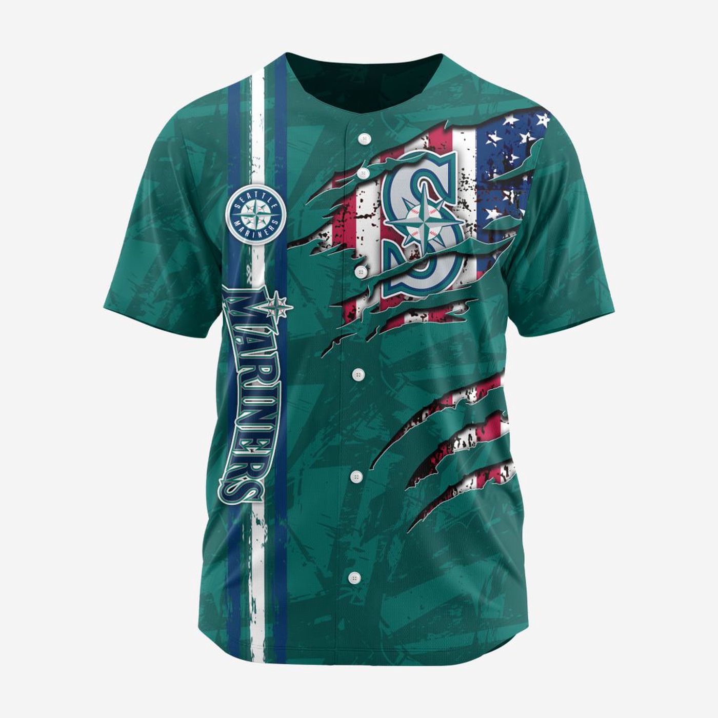 MLB Seattle Mariners Special Design Baseball Jersey Gift for Men Women - Bafud baseball jersey product view 2
