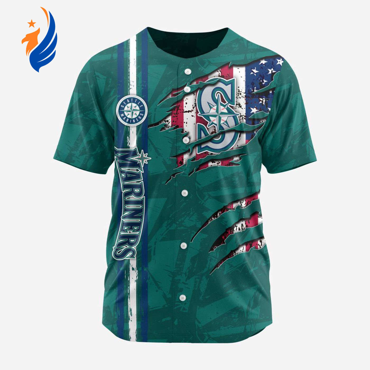 MLB Seattle Mariners Special Design Baseball Jersey Gift for Men Women - Bafud baseball jersey product view 1