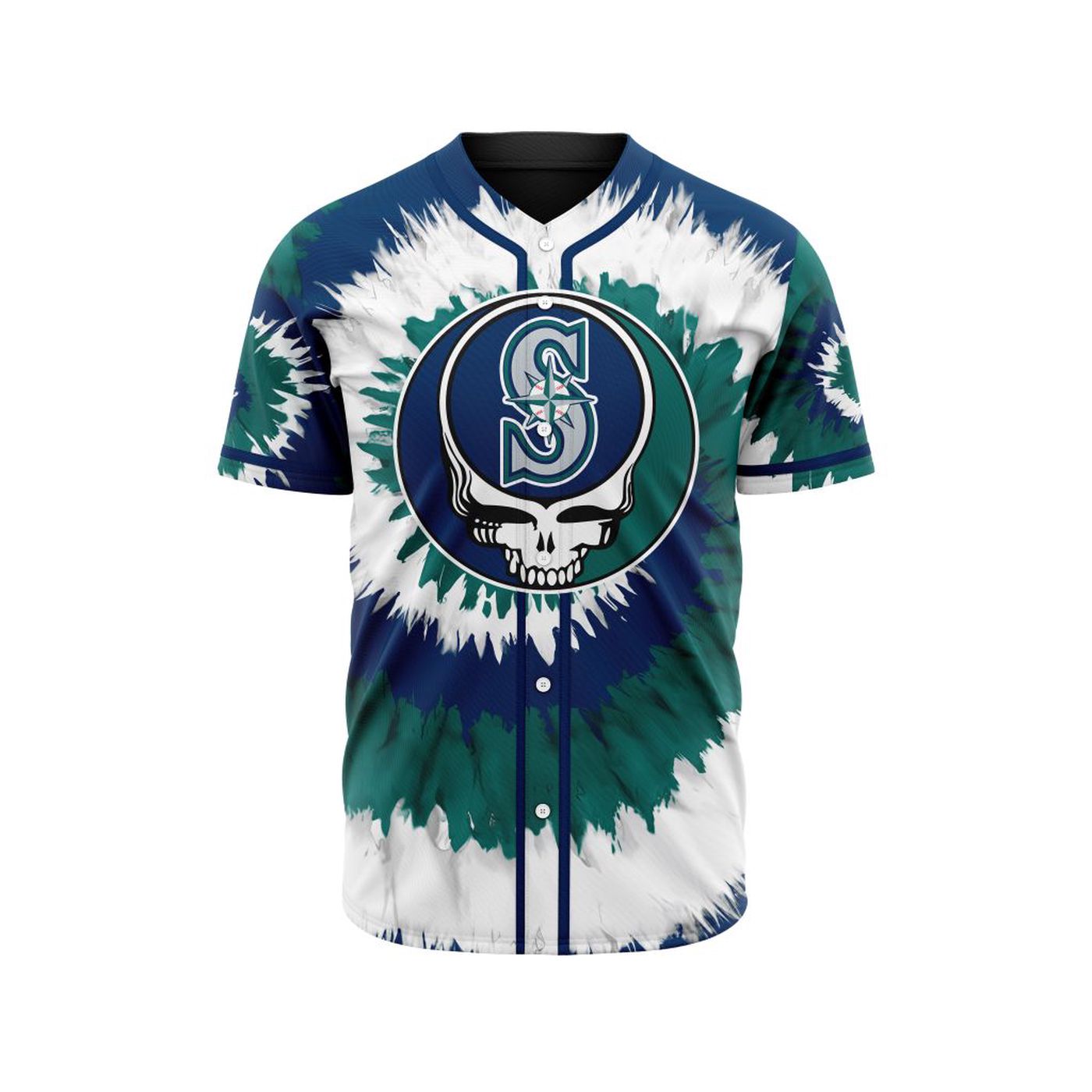 MLB Seattle Mariners Special Grateful Dead Design Baseball Jersey Gift for Men Women - Bafud baseball jersey product view 2