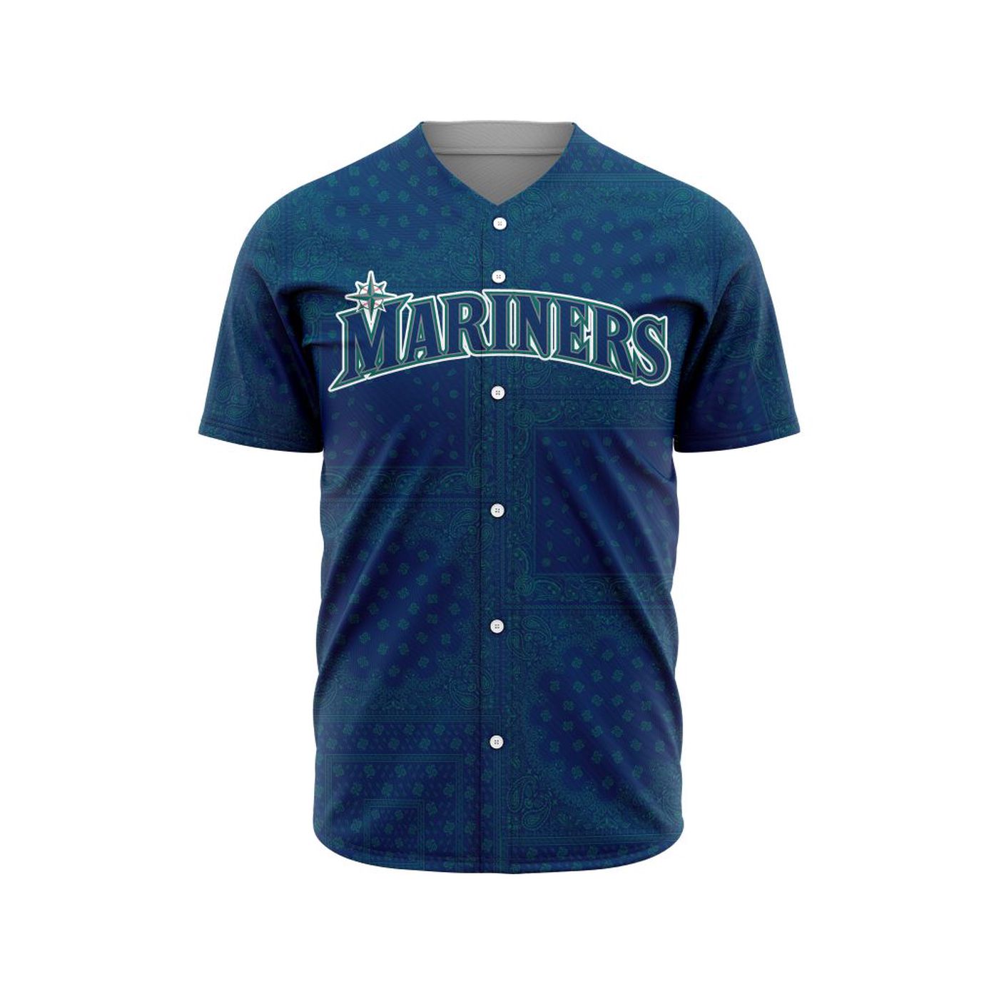 MLB Seattle Mariners Special Paisley Design Baseball Jersey Gift for Men Women - Bafud baseball jersey product view 2