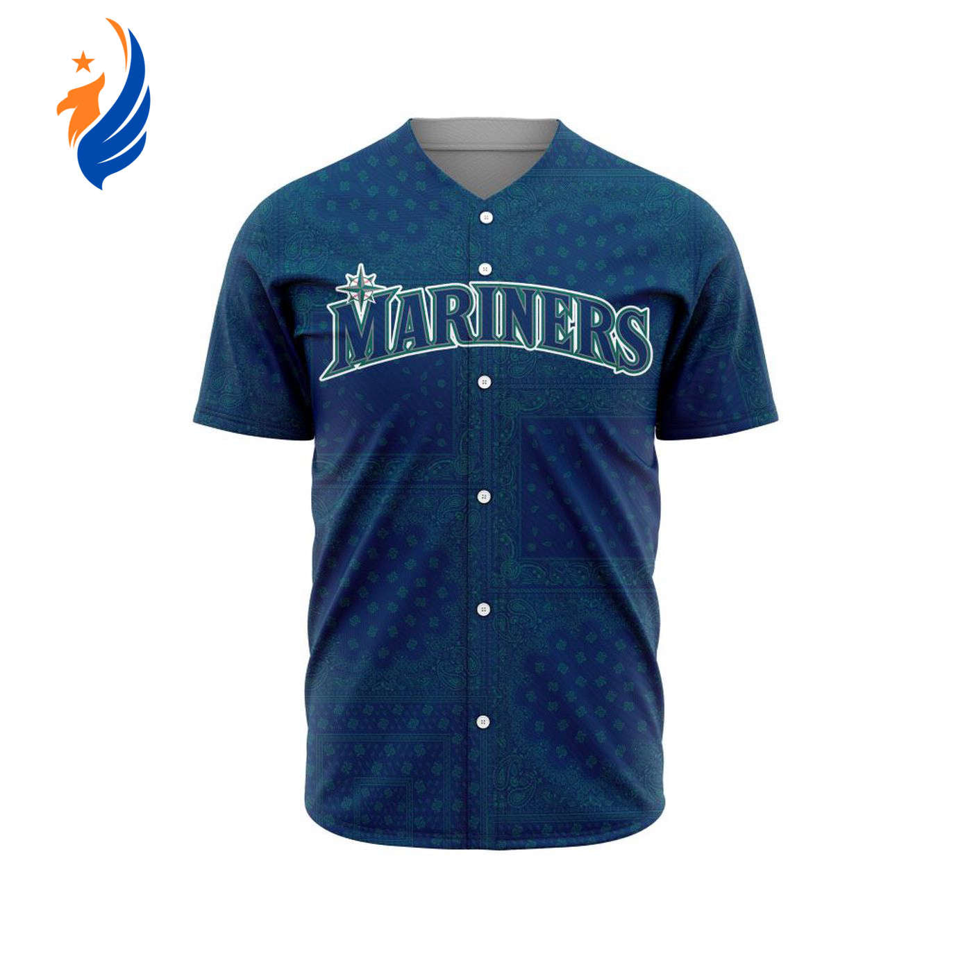 MLB Seattle Mariners Special Paisley Design Baseball Jersey Gift for Men Women - Bafud baseball jersey product view 1