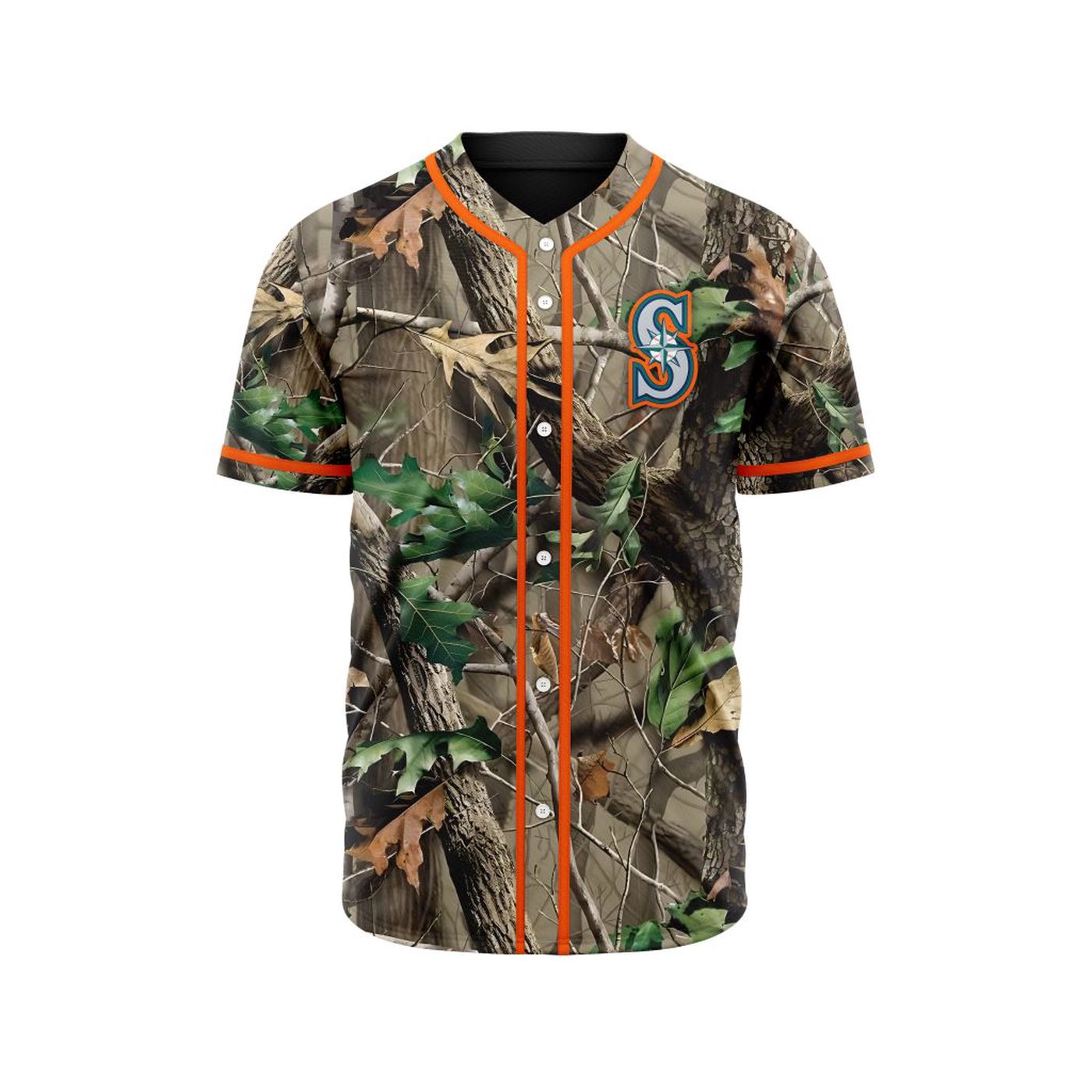 MLB Seattle Mariners Special Realtree Camo Hunting Baseball Jersey Gift for Men Women - Bafud baseball jersey product view 2