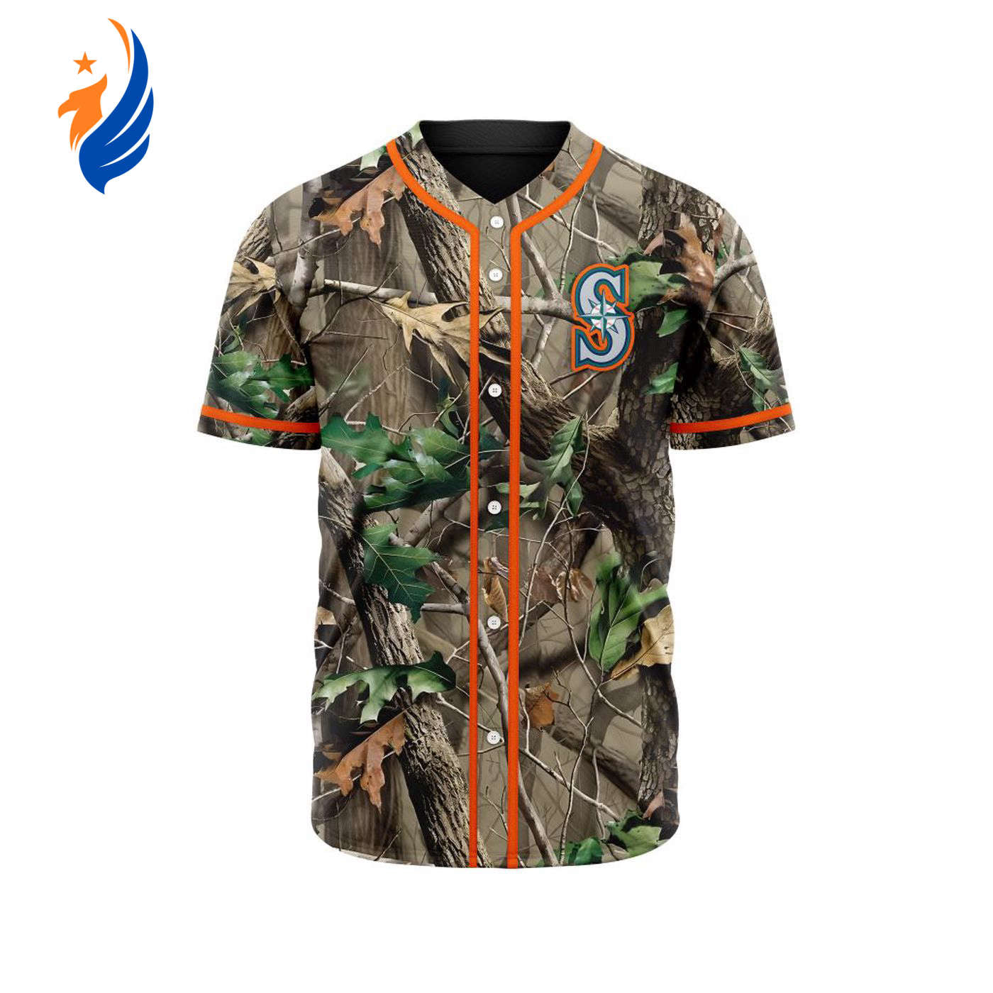 MLB Seattle Mariners Special Realtree Camo Hunting Baseball Jersey Gift for Men Women - Bafud baseball jersey product view 1