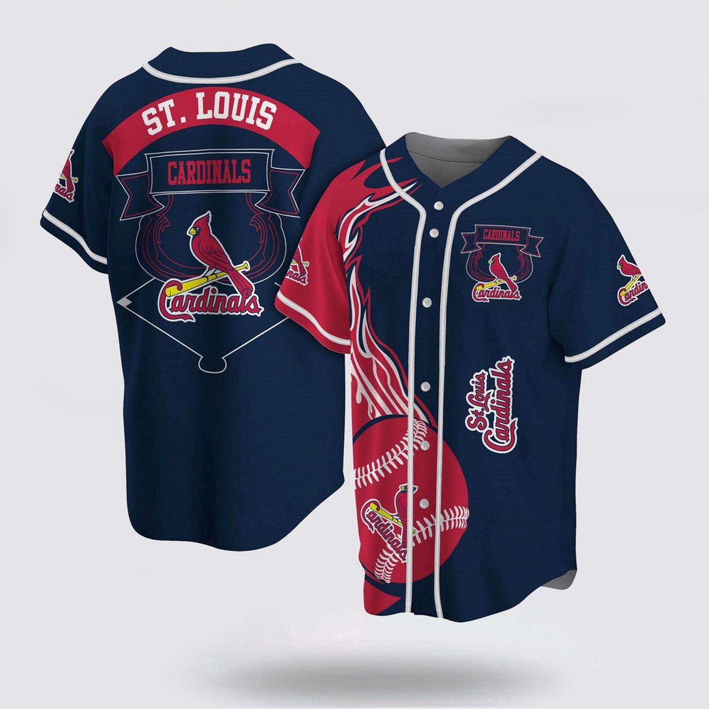 Authentic MLB St Louis Cardinals Baseball Jersey - Classic Fan Gear - Gift for Men Women - lylyprint.com baseball jersey product view 2