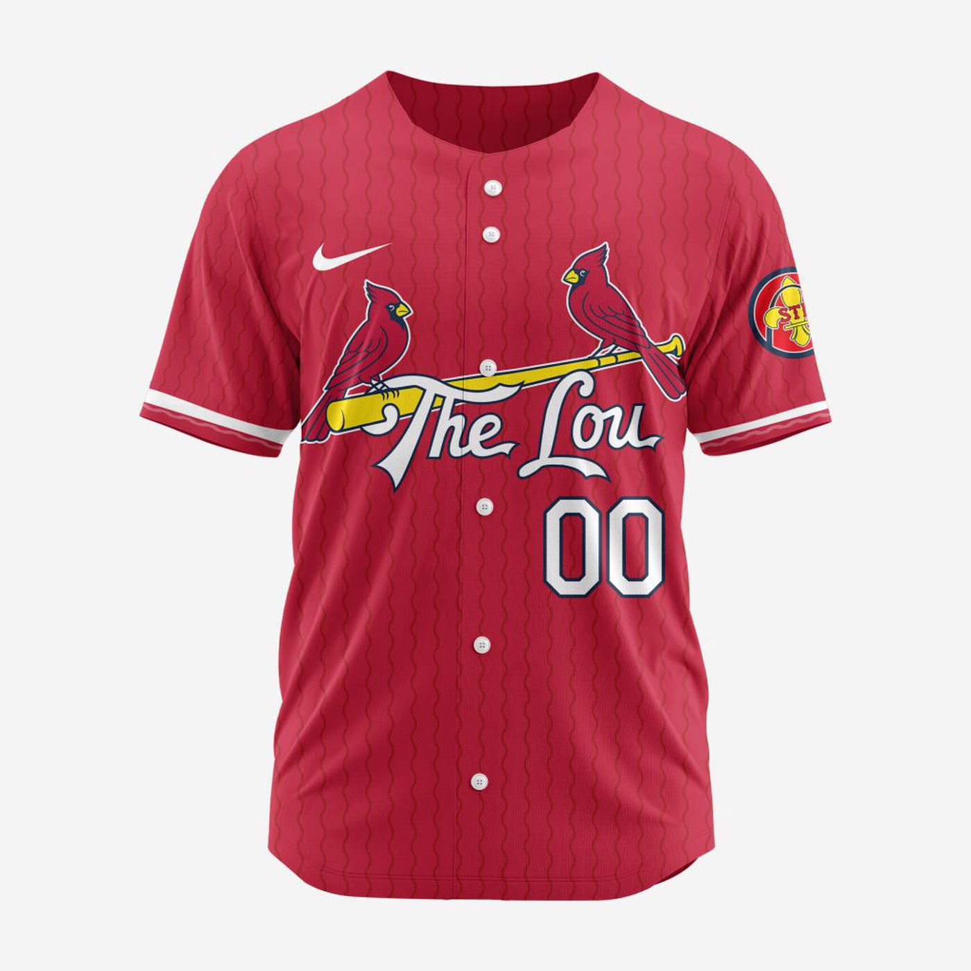 MLB St. Louis Cardinals Personalized 2024 City Connect Baseball Jersey Design - Bafud baseball jersey product view 2