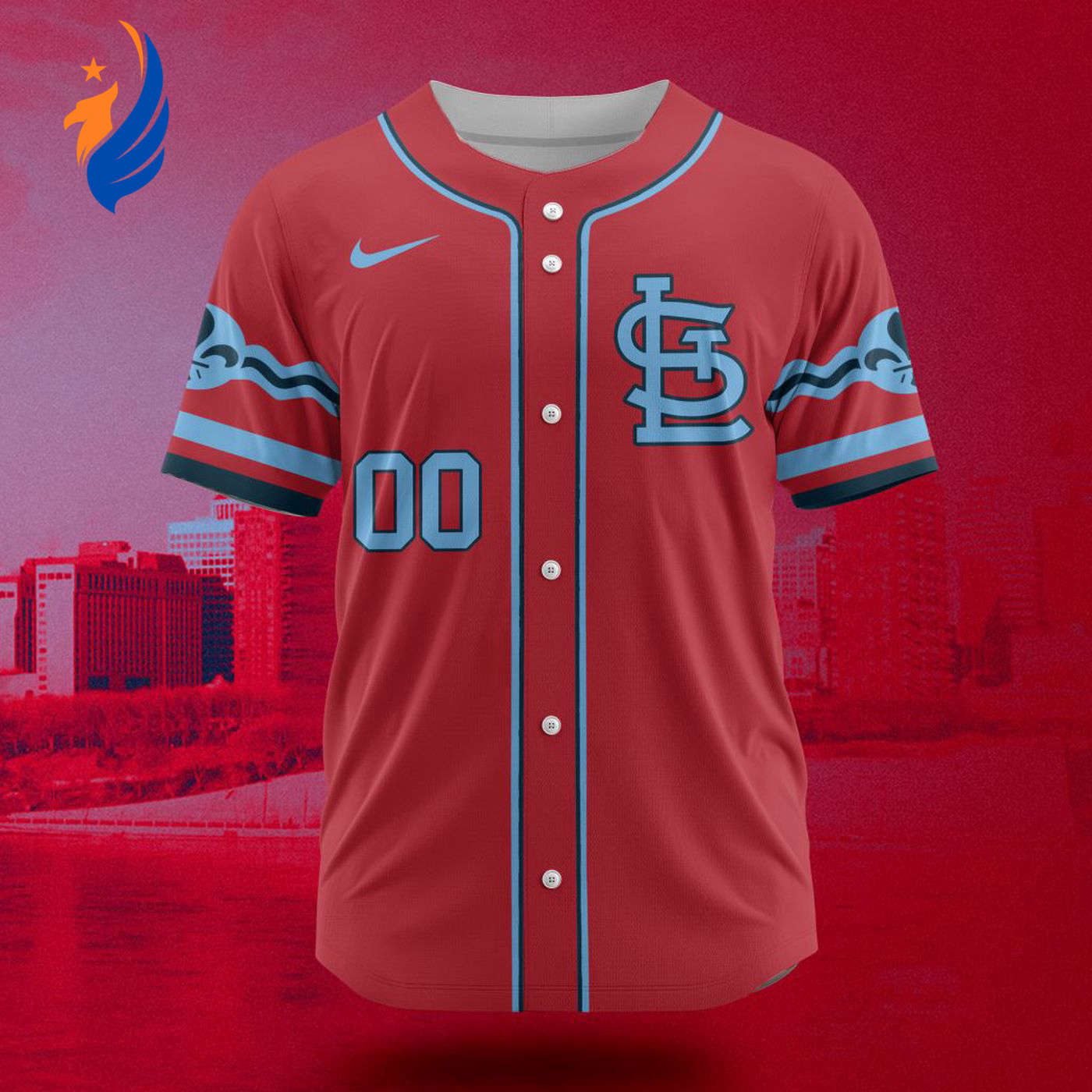 MLB St. Louis Cardinals Personalized City Connect Concept Design Baseball Jersey Gift for Men Women - Bafud baseball jersey product view 1