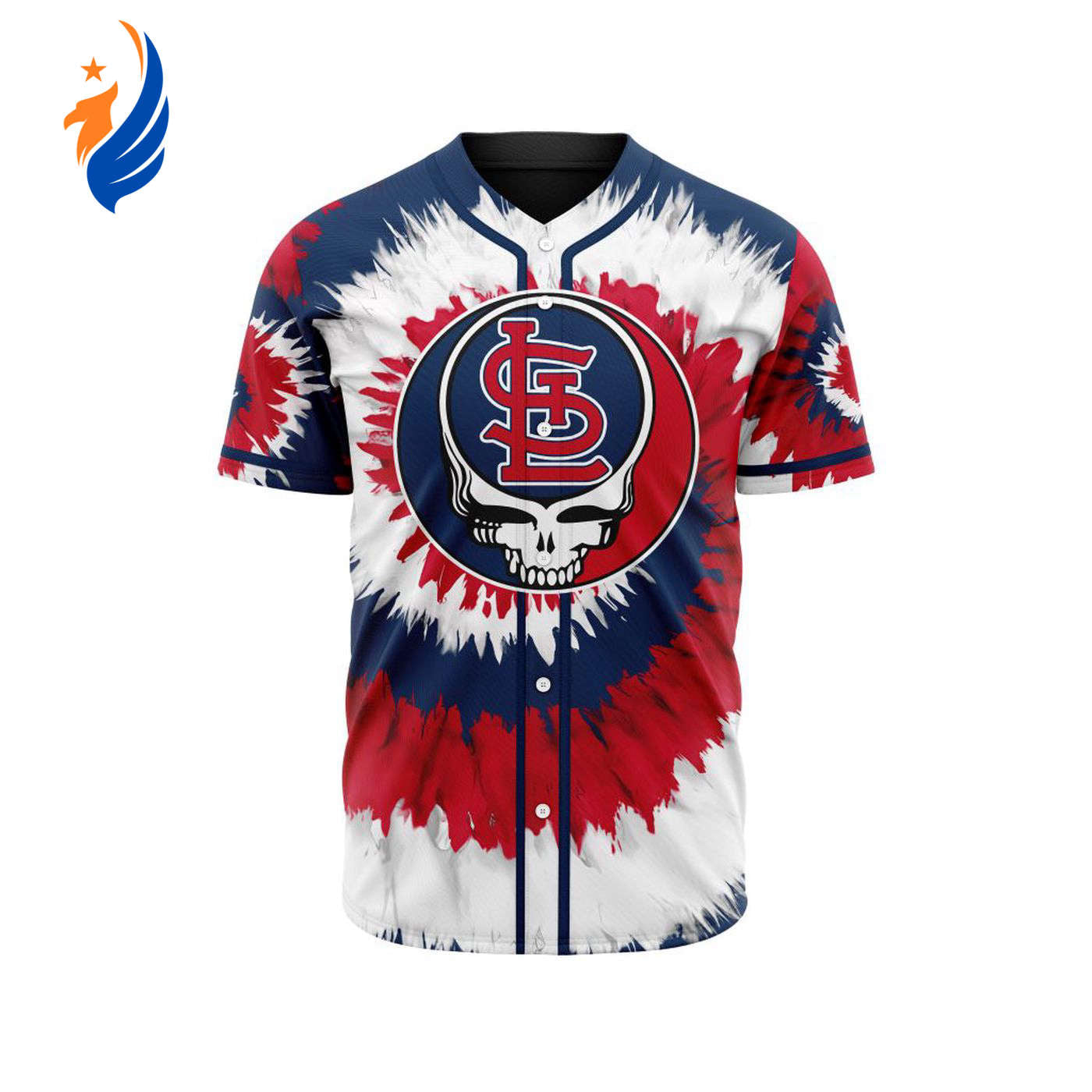 MLB St. Louis Cardinals Special Grateful Dead Design Baseball Jersey Gift for Men Women - Bafud baseball jersey product view 1