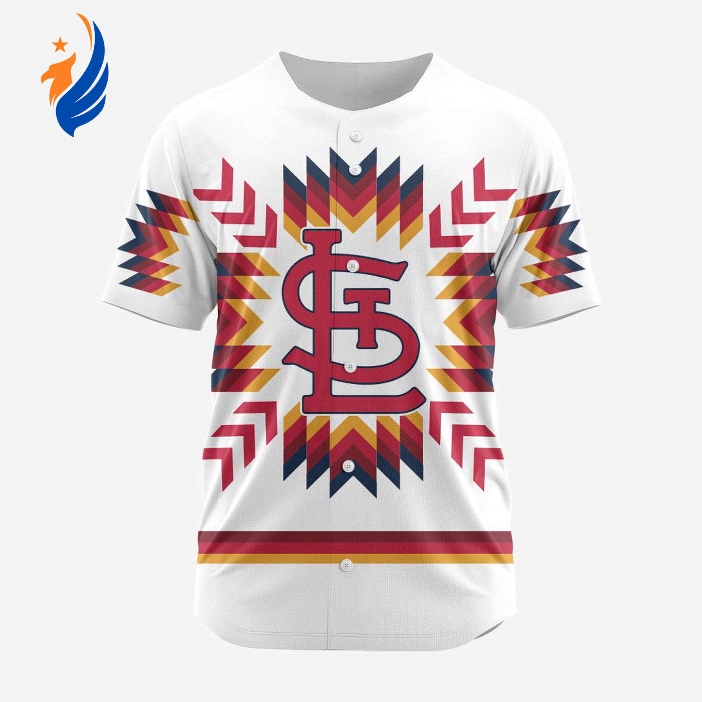 MLB St. Louis Cardinals Special Native Design Baseball Jersey Gift for Men Women - Bafud baseball jersey product view 1