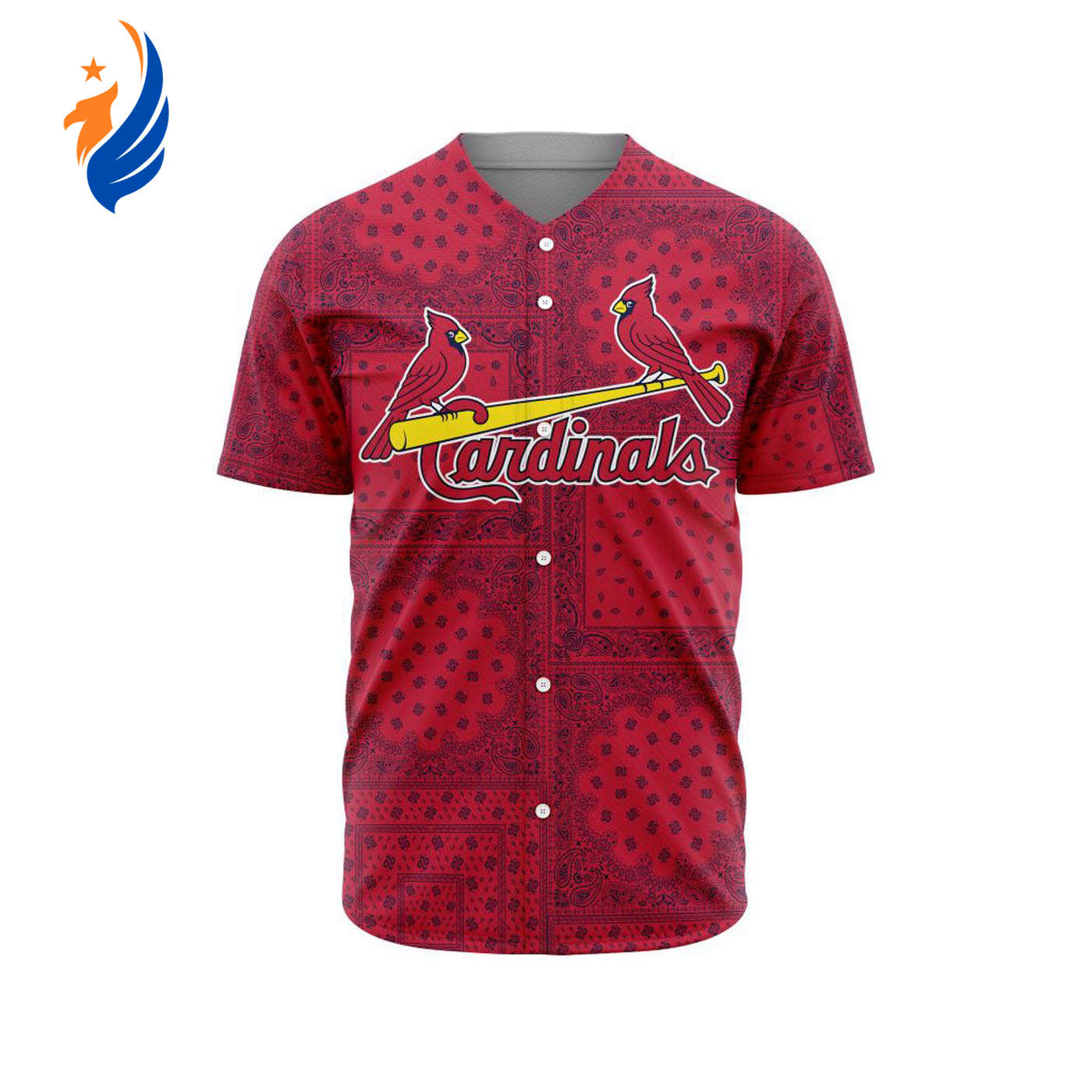 MLB St. Louis Cardinals Special Paisley Design Baseball Jersey Gift for Men Women - Bafud baseball jersey product view 1