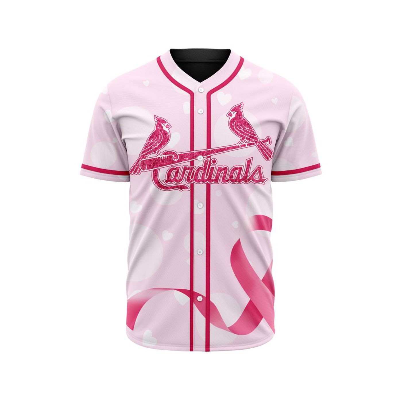 MLB St. Louis Cardinals Special Pink Design Fight Breast Cancer Baseball Jersey Gift for Men Women - Bafud baseball jersey product view 2