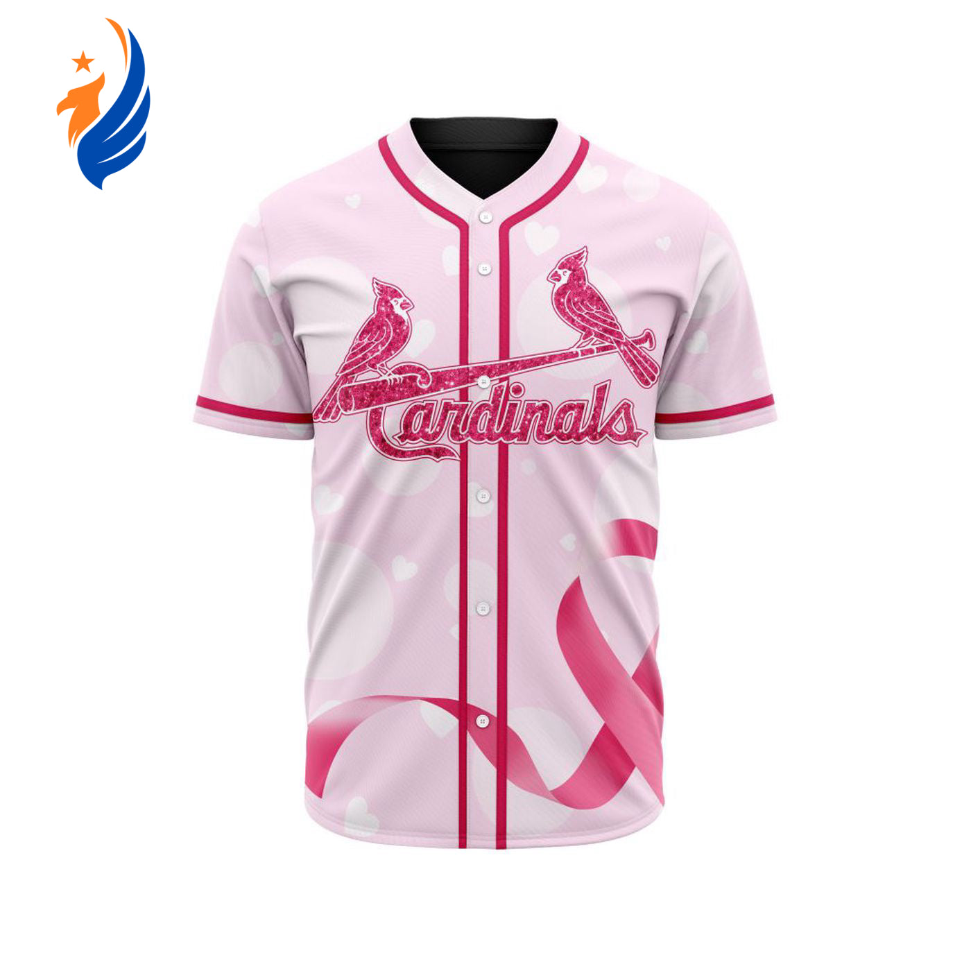 MLB St. Louis Cardinals Special Pink Design Fight Breast Cancer Baseball Jersey Gift for Men Women - Bafud baseball jersey product view 1
