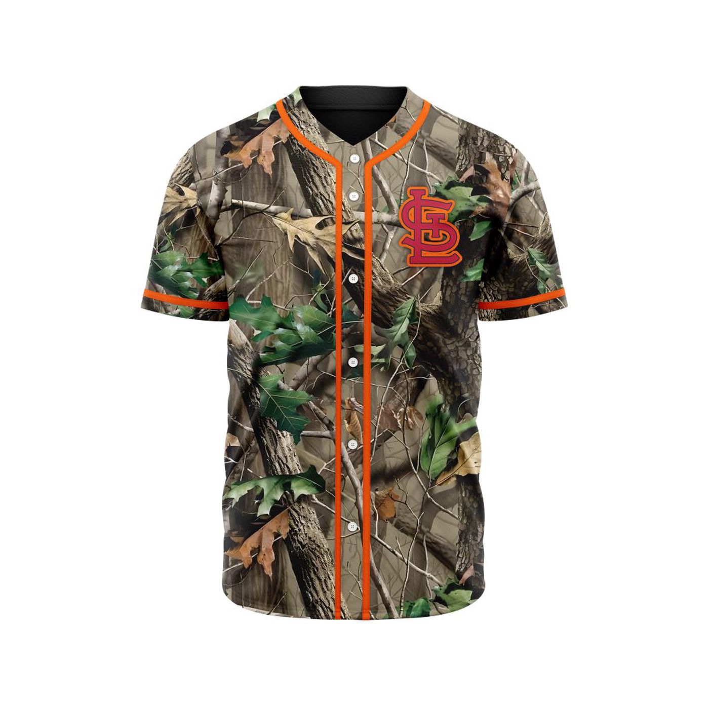 MLB St. Louis Cardinals Special Realtree Camo Hunting Baseball Jersey Gift for Men Women - Bafud baseball jersey product view 3