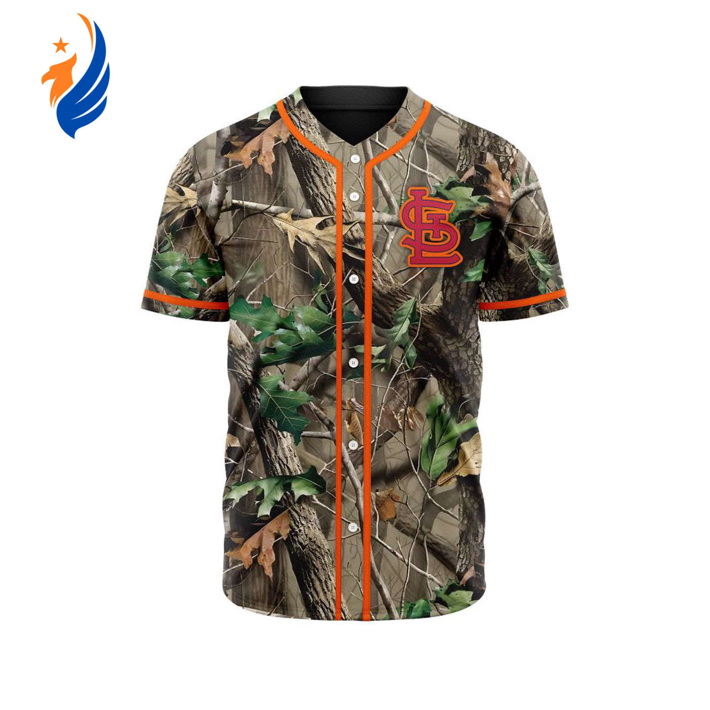MLB St. Louis Cardinals Special Realtree Camo Hunting Baseball Jersey Gift for Men Women - Bafud baseball jersey product view 1