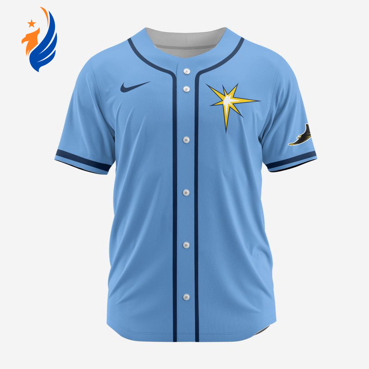 MLB Tampa Bay Rays Personalized Alternate Baseball Jersey - Bafud baseball jersey product view 1