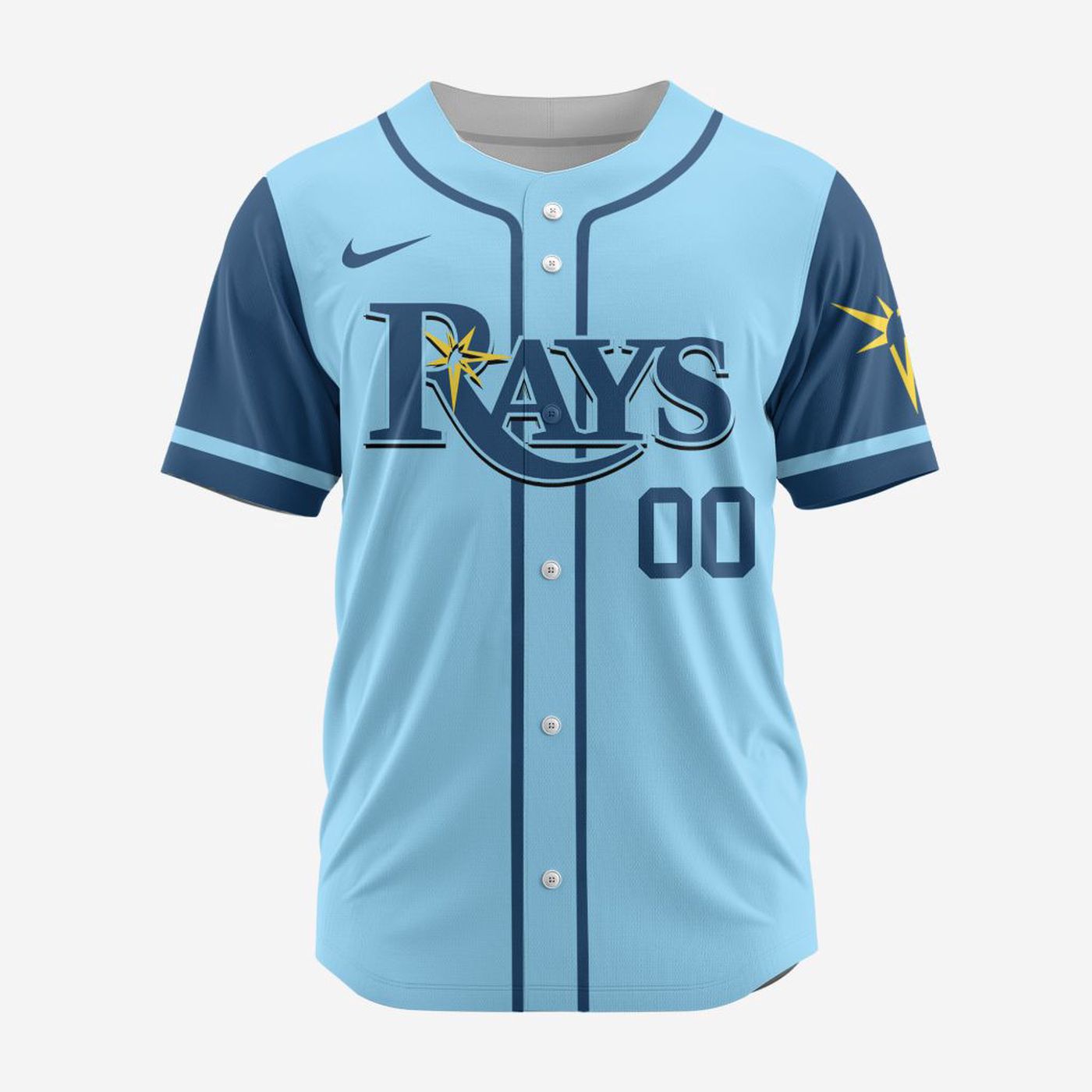 MLB Tampa Bay Rays Personalized Alternate Design Concept Baseball Jersey 2401 - Bafud baseball jersey product view 3