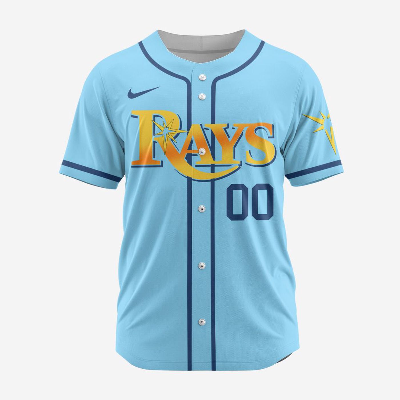 MLB Tampa Bay Rays Personalized Alternate Design Concept Baseball Jersey 2403 - Bafud baseball jersey product view 2
