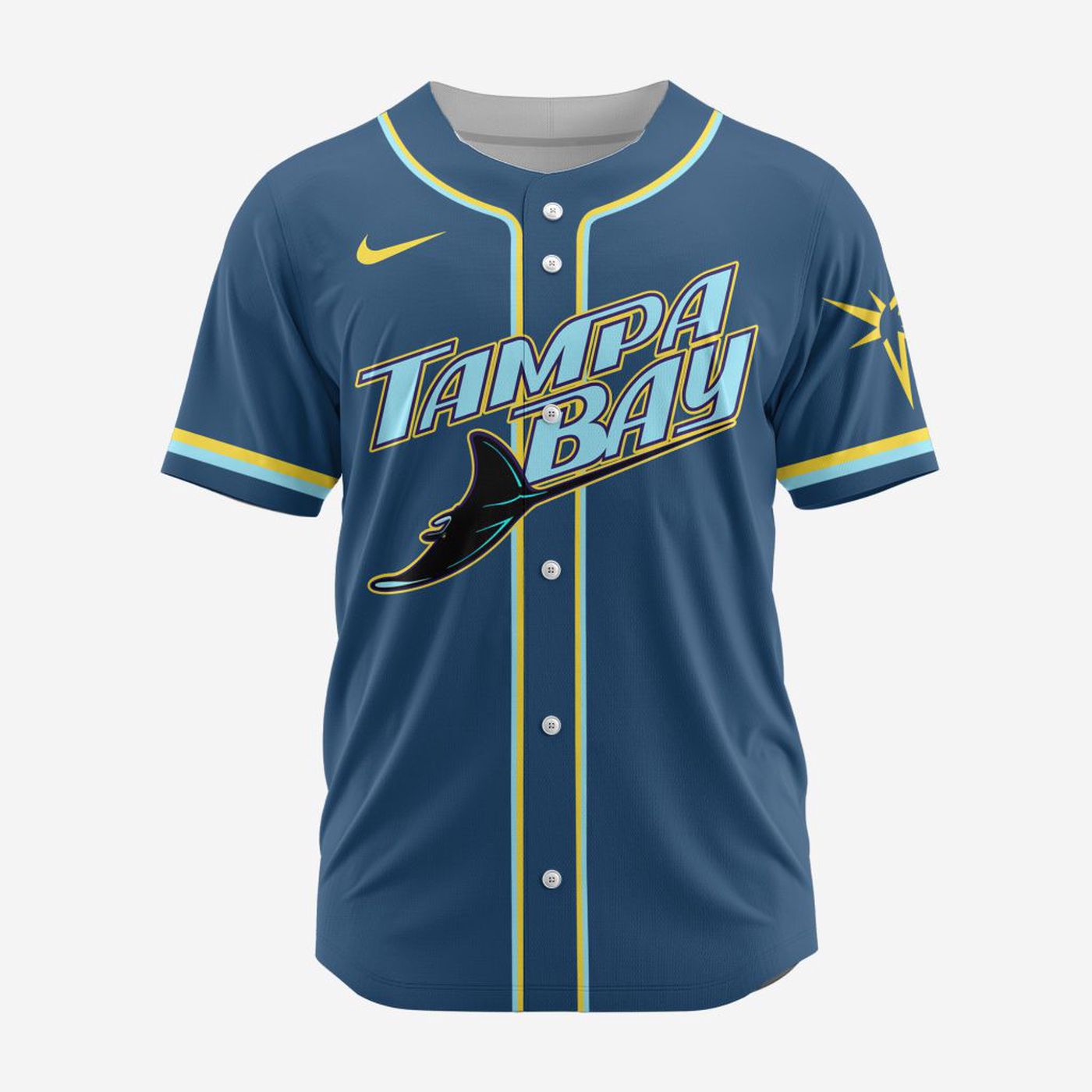 MLB Tampa Bay Rays Personalized Alternate Design Concept Baseball Jersey 2404 - Bafud baseball jersey product view 2