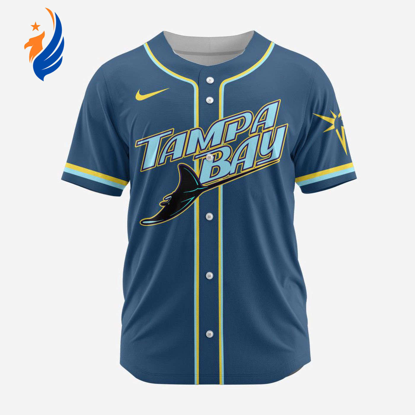 MLB Tampa Bay Rays Personalized Alternate Design Concept Baseball Jersey 2404 - Bafud baseball jersey product view 1